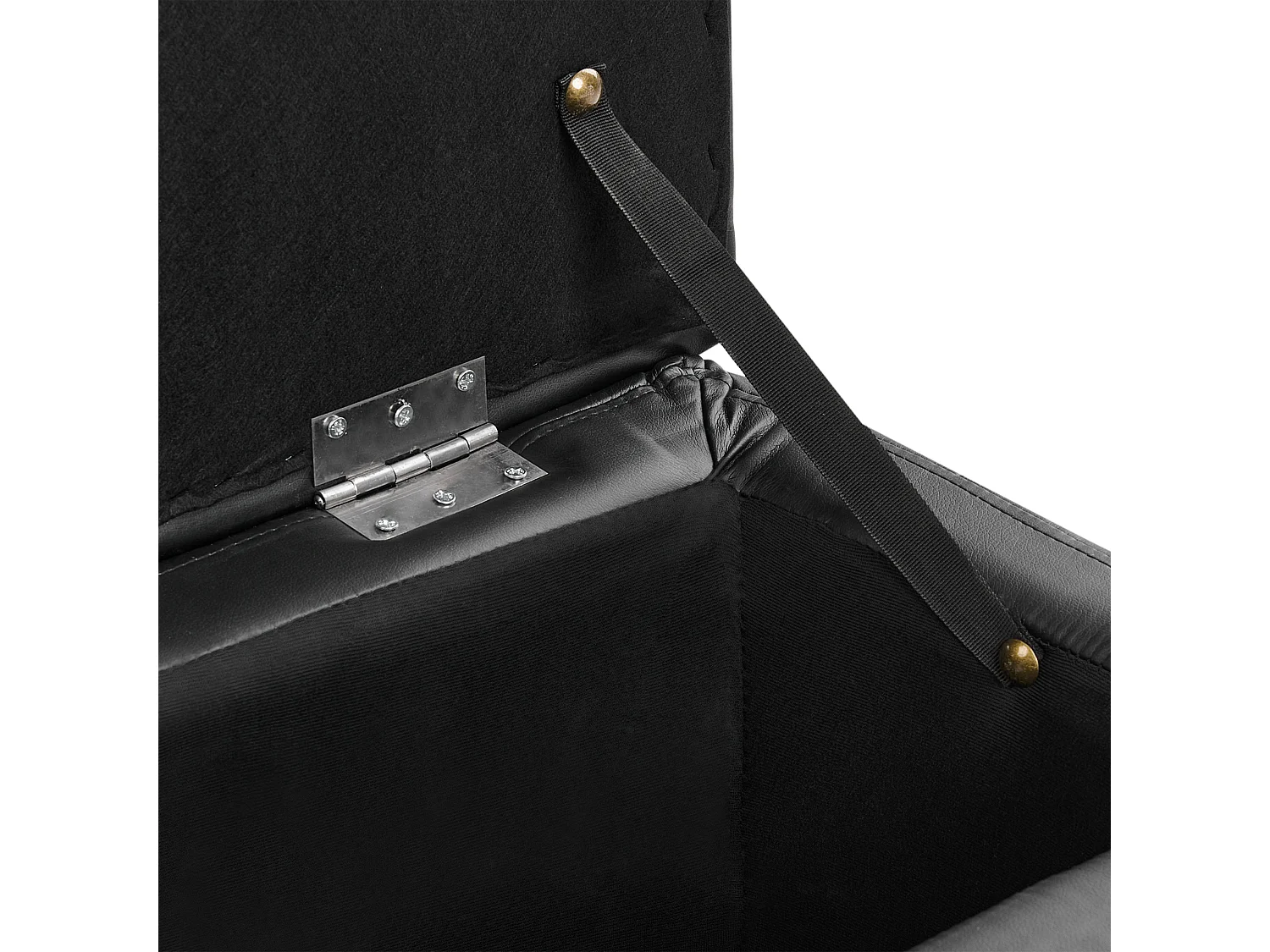 Hocker mit Stauraum Deckel Kunstleder schwarz Bettbank Truhe Modern Michigan