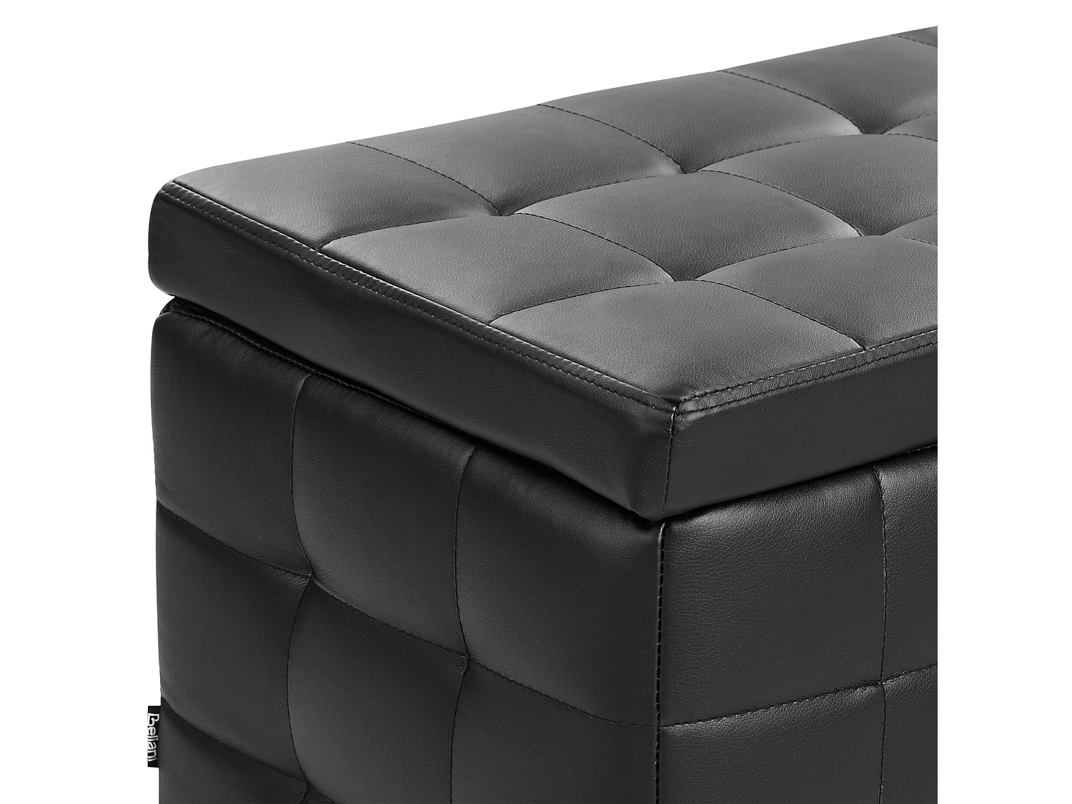 Hocker mit Stauraum Deckel Kunstleder schwarz Bettbank Truhe Modern Michigan