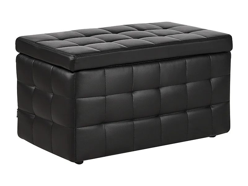 Pouf de rangement MICHIGAN Cuir PU Noir