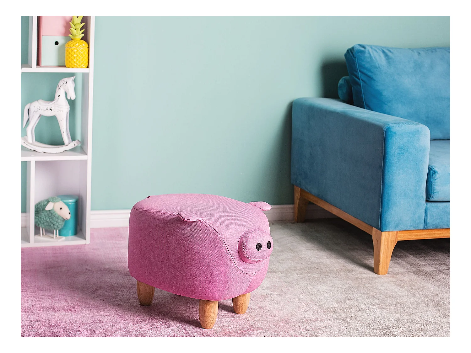 Tierhocker PIGGY Stoff Rosa