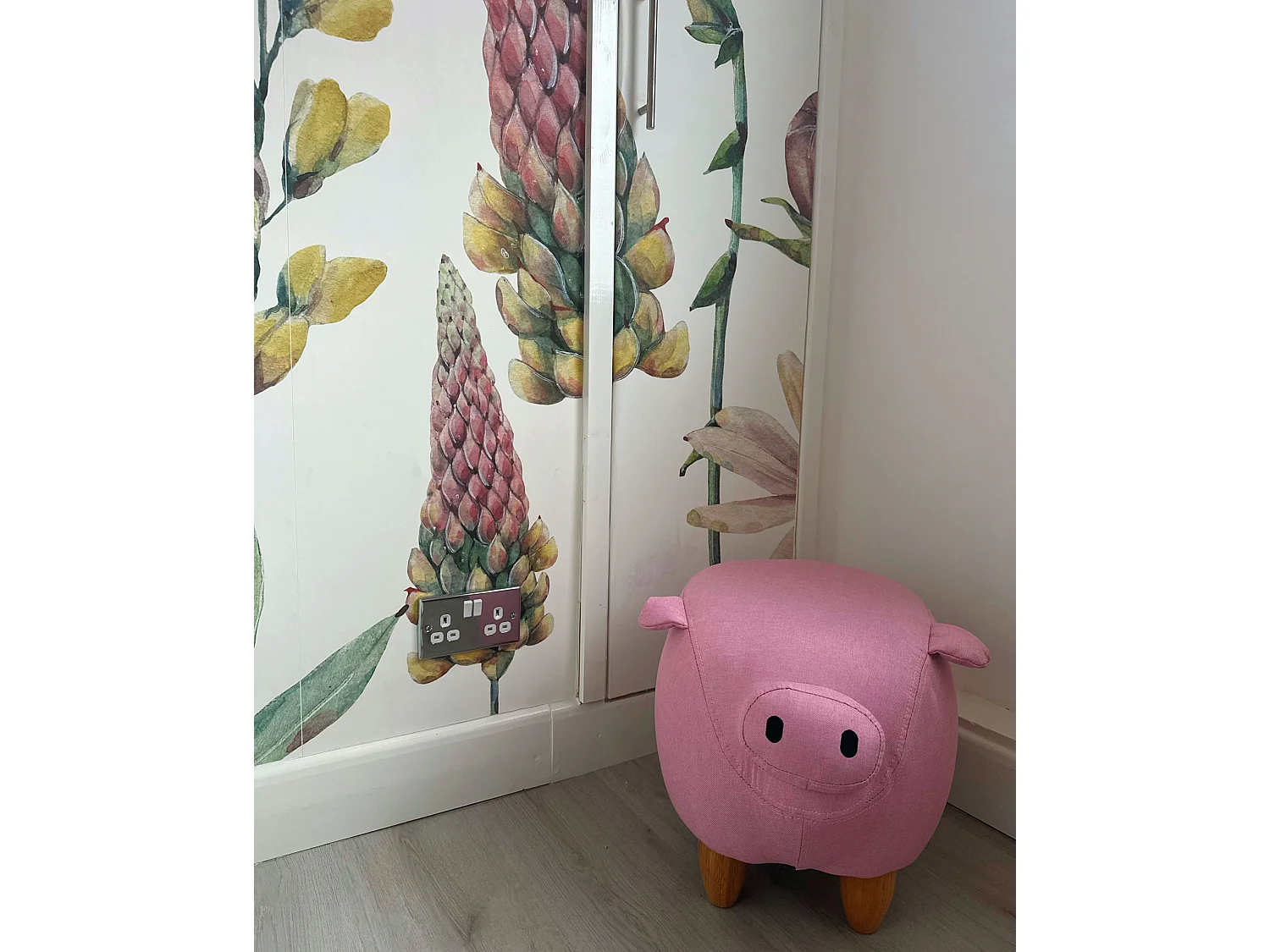 Tabouret animal PIGGY Tissu Rose