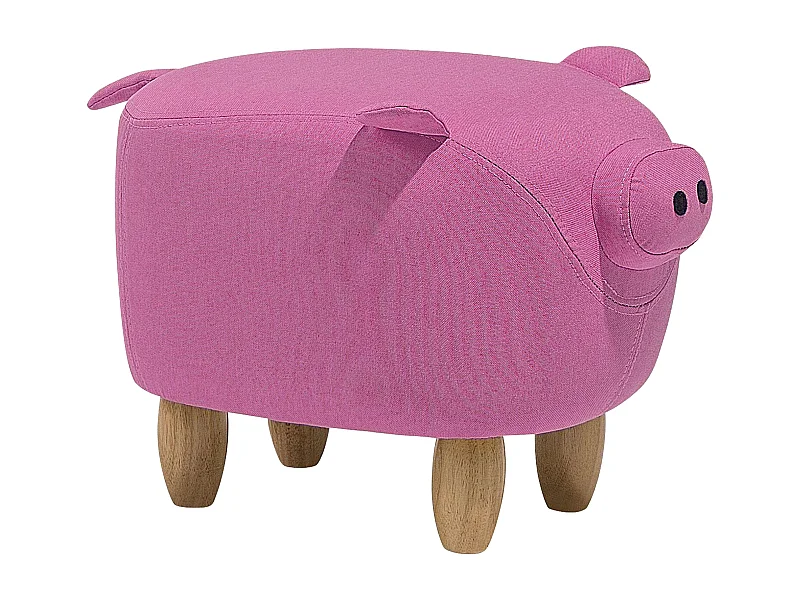 Tabouret animal PIGGY Tissu Rose Cochon