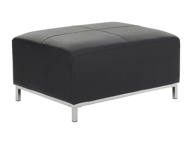 Ottomane mit schlichter Eleganz Leder schwarz Oslo