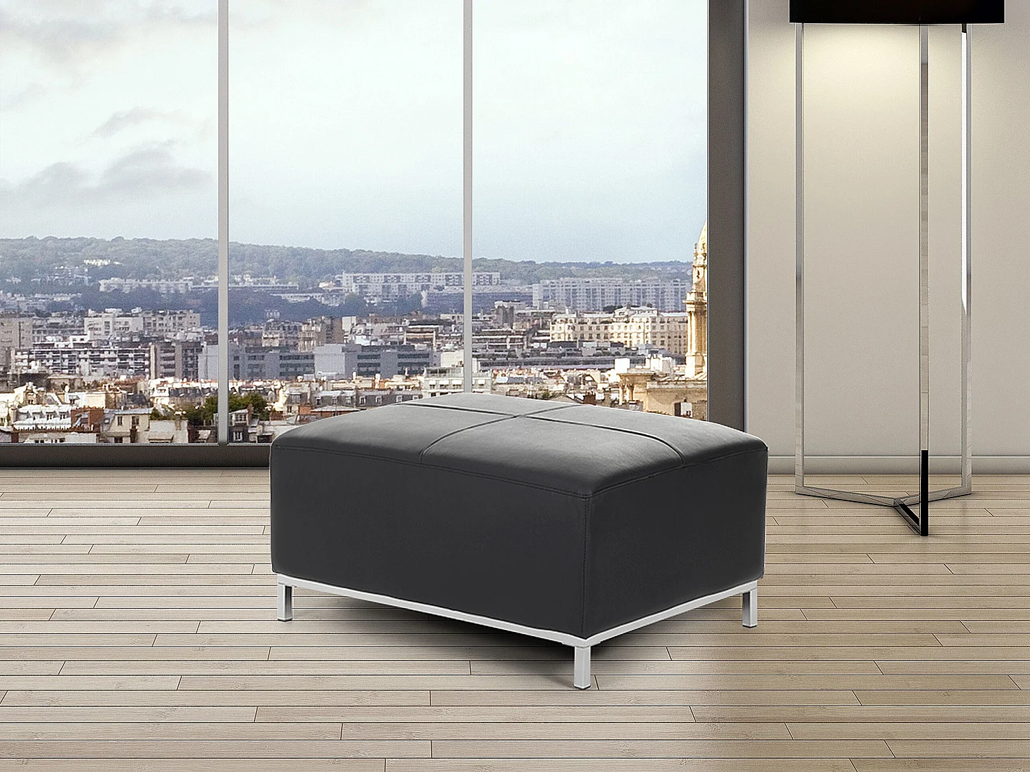 Ottoman OSLO Cuir Noir