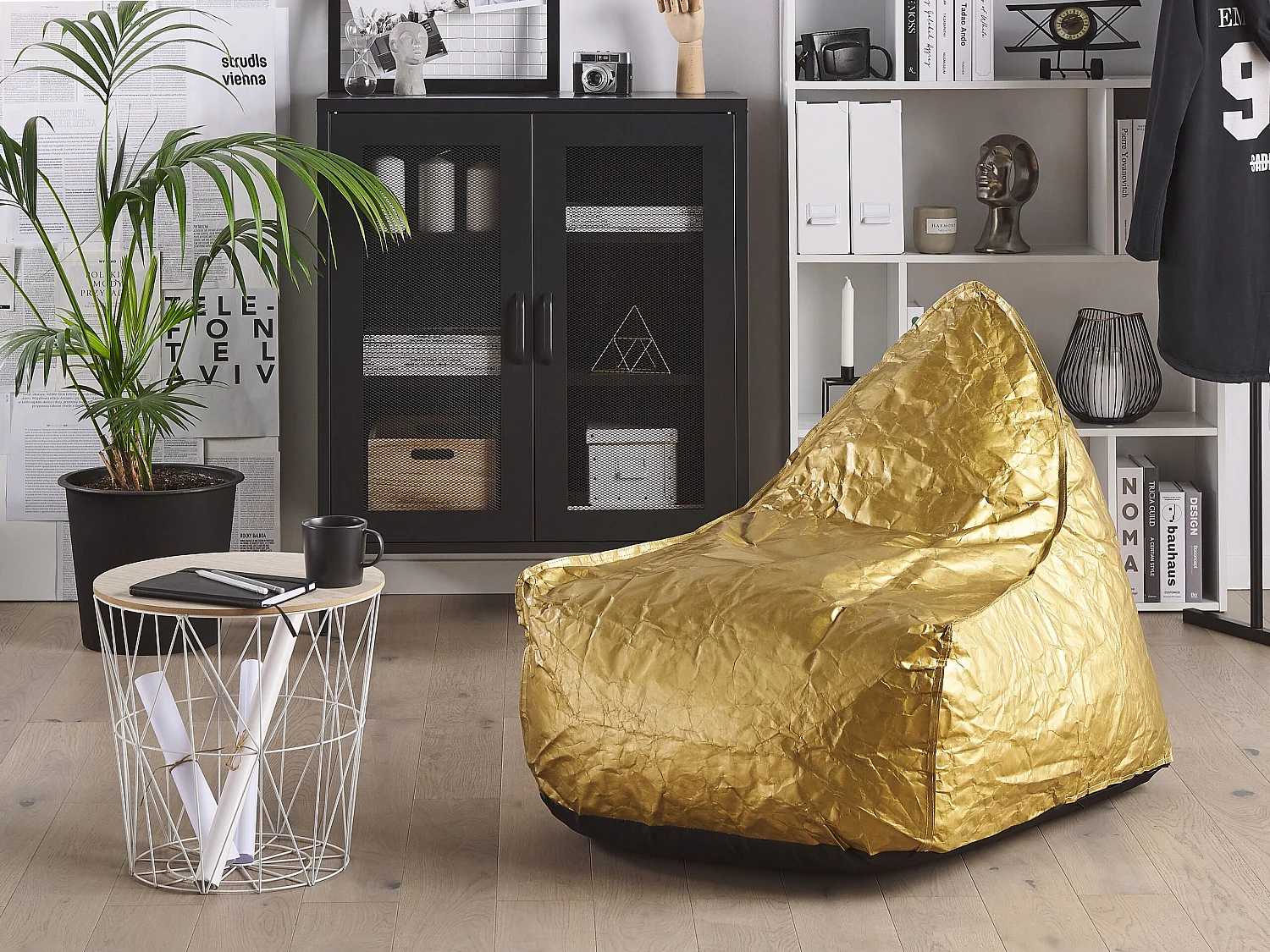 Pouf poire 200 L DROP 63 cm 75 cm Doré