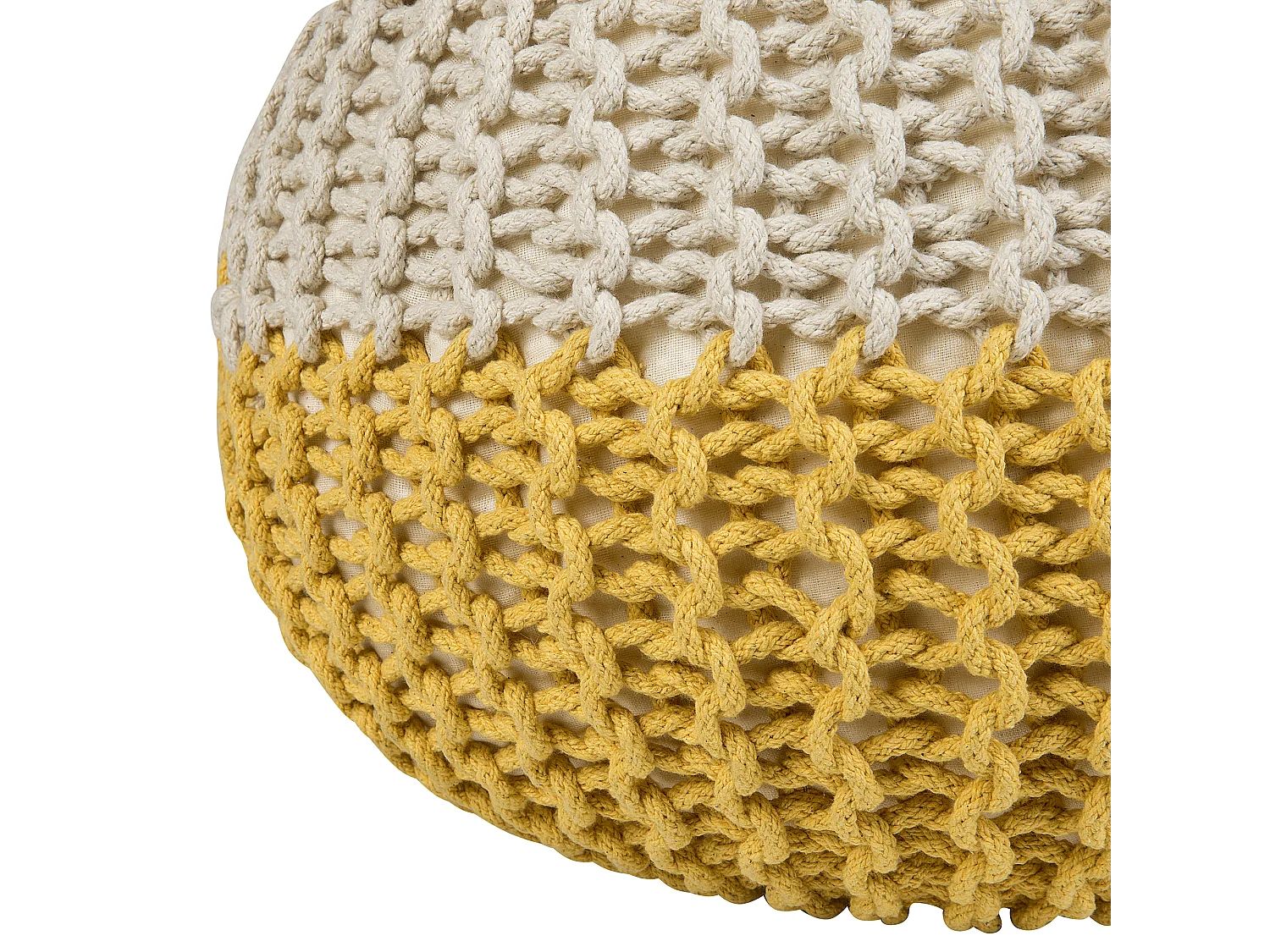 Poef CONRAD Katoen Geel 50 cm 50 cm 35 cm