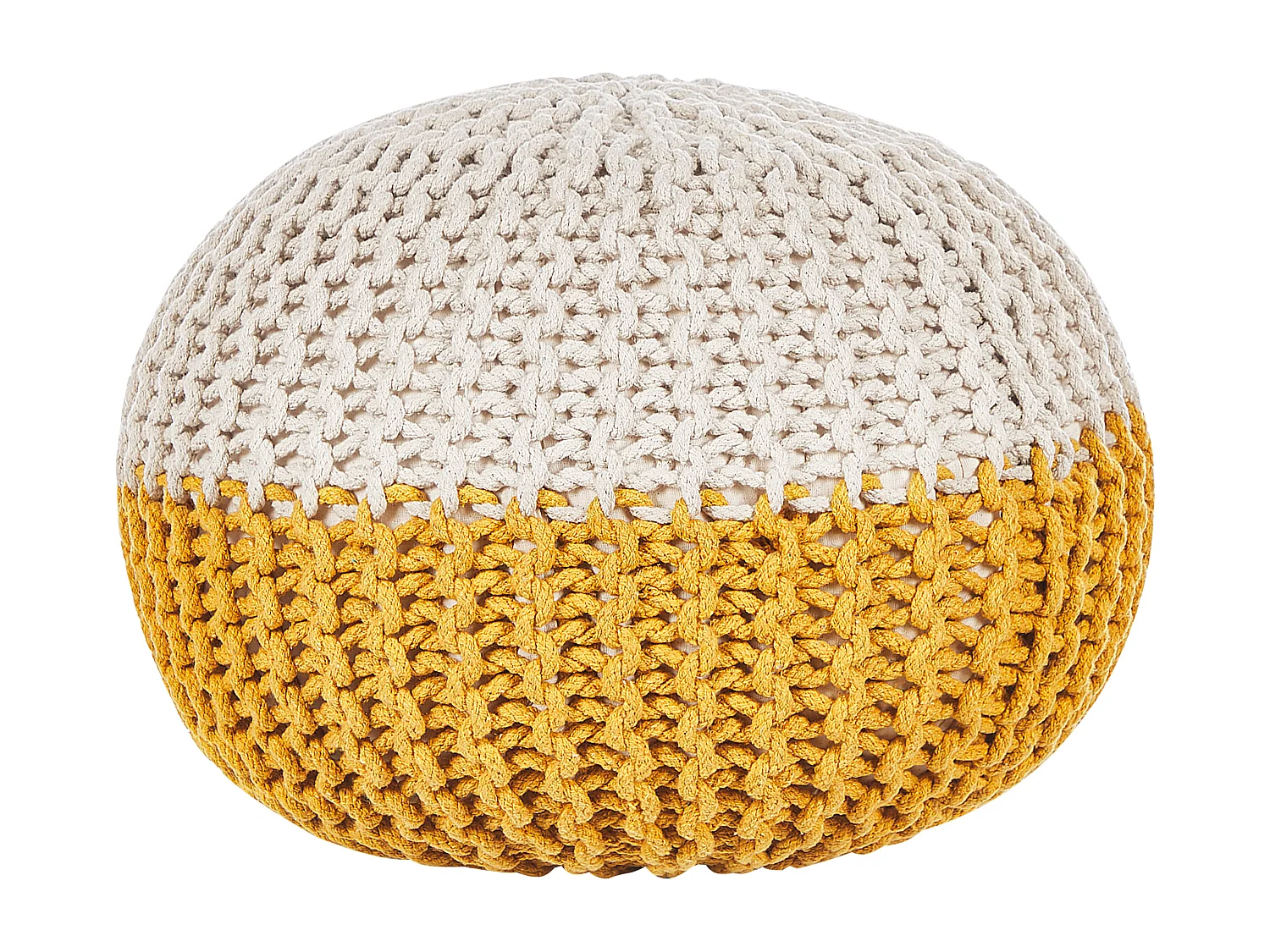 Pouf CONRAD Coton Jaune 50 cm 50 cm 35 cm