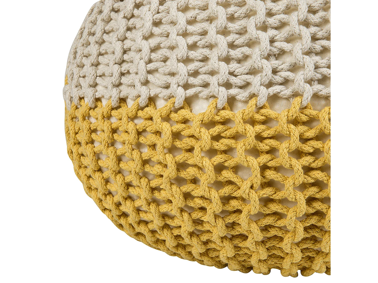 Pouf CONRAD Coton Jaune 50 cm 50 cm 35 cm