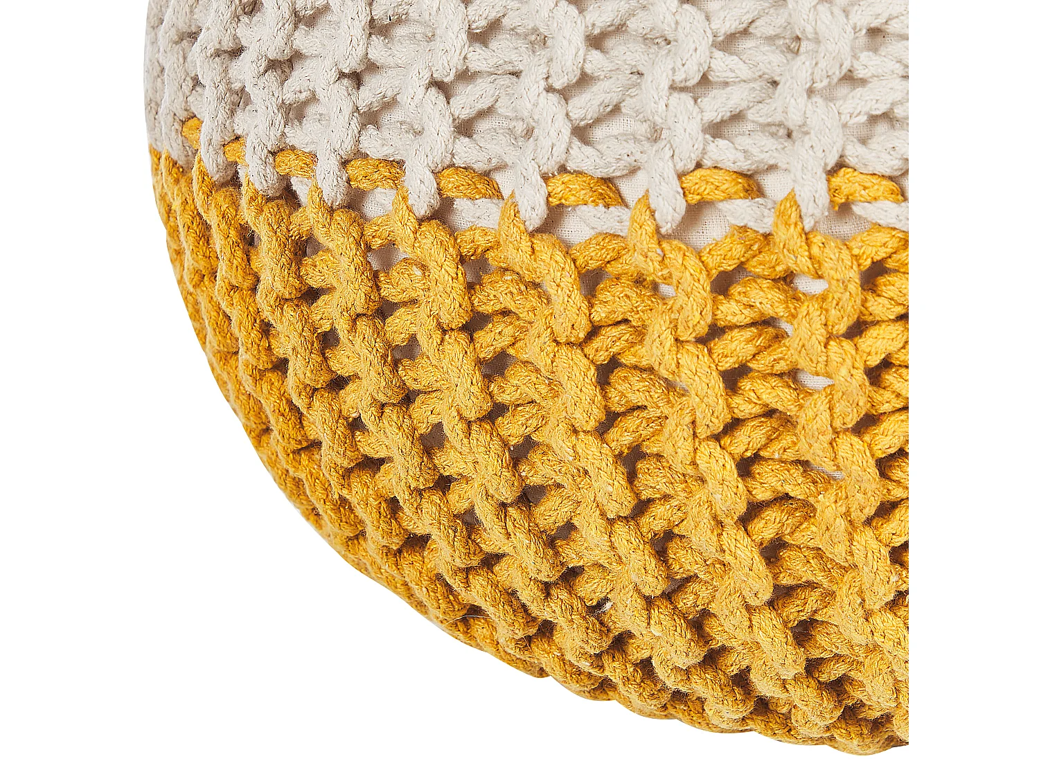 Pouf CONRAD Coton Jaune 50 cm 50 cm 35 cm