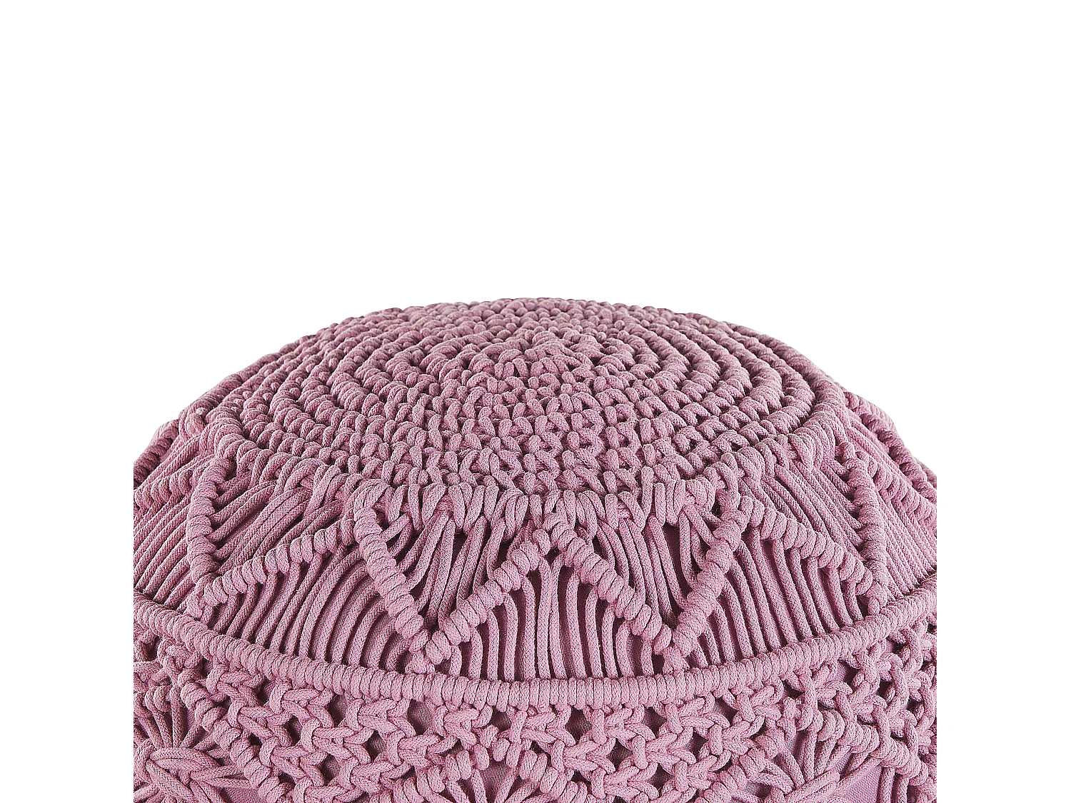 Pufe Macramé KAYSERI Algodão Rosa 40 cm 40 cm 40 cm