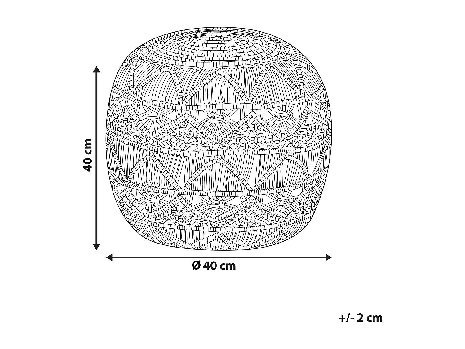 Poef Macramé KAYSERI Katoen Roze 40 cm 40 cm 40 cm