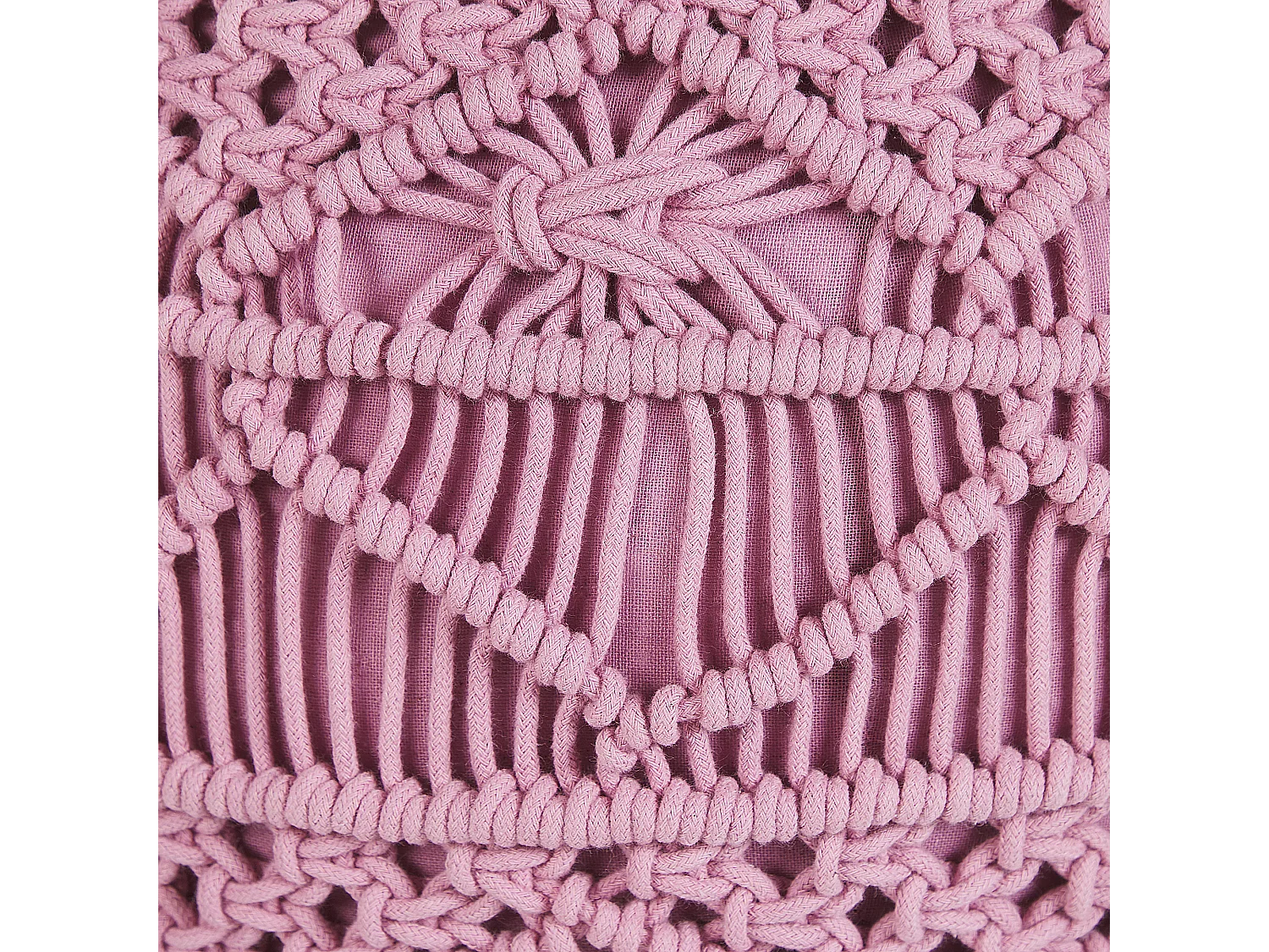 Poef Macramé KAYSERI Katoen Roze 40 cm 40 cm 40 cm