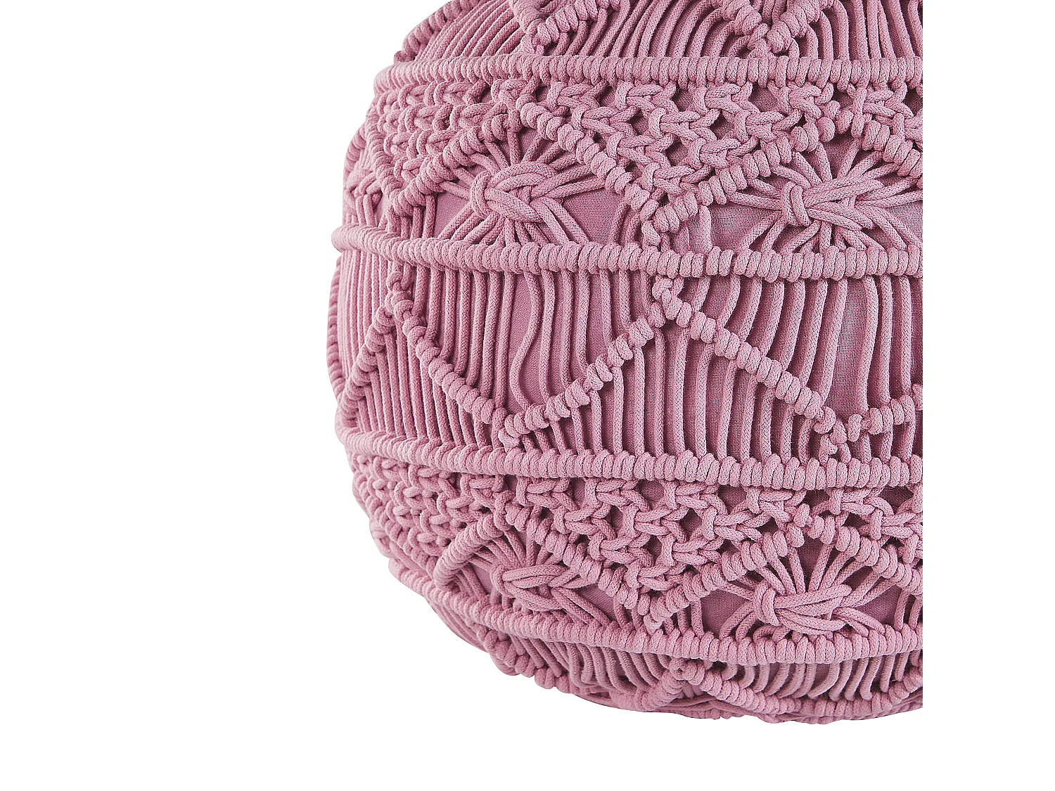 Pouf rosa 40 x 40 cm rund gestrickt Baumwolle Kayseri