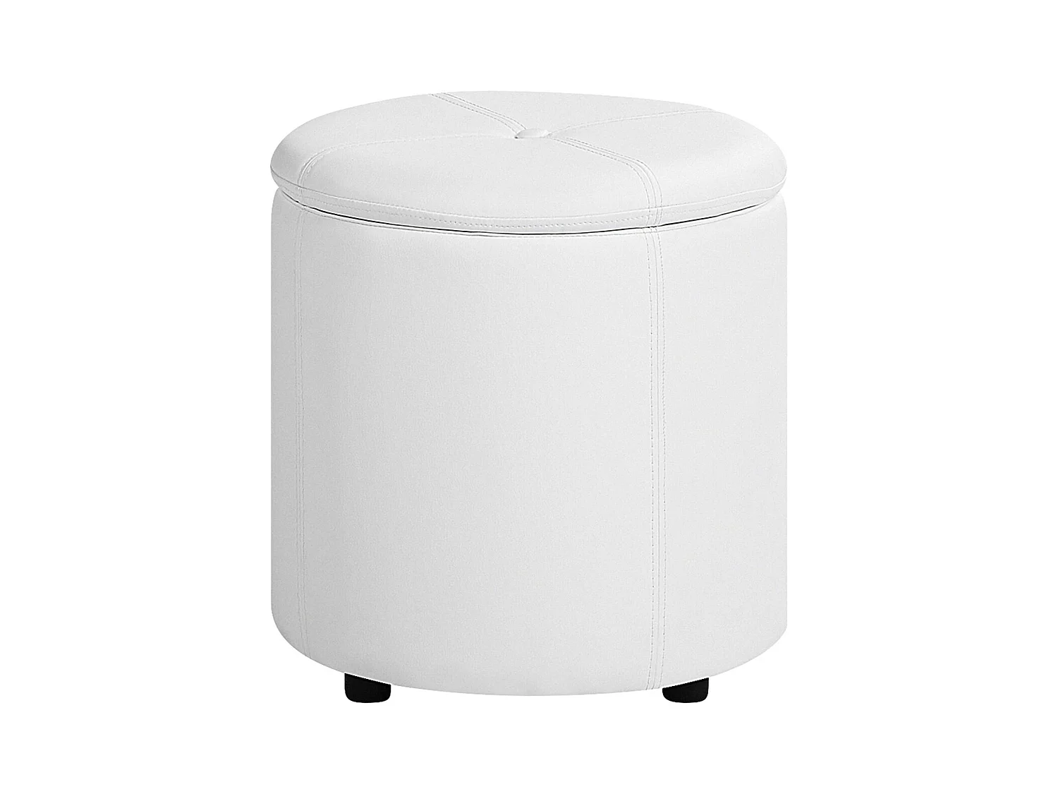Pouf de rangement MARYLAND Cuir PU Blanc