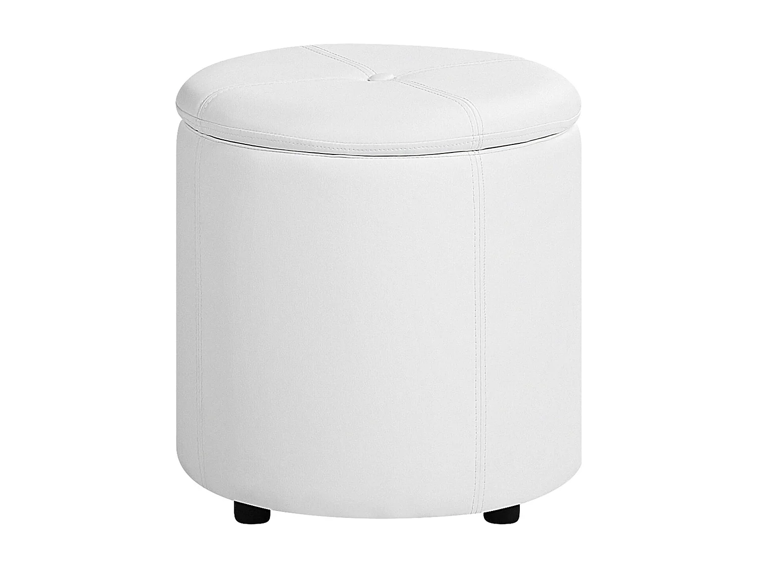 Pouf de rangement MARYLAND Cuir PU Blanc