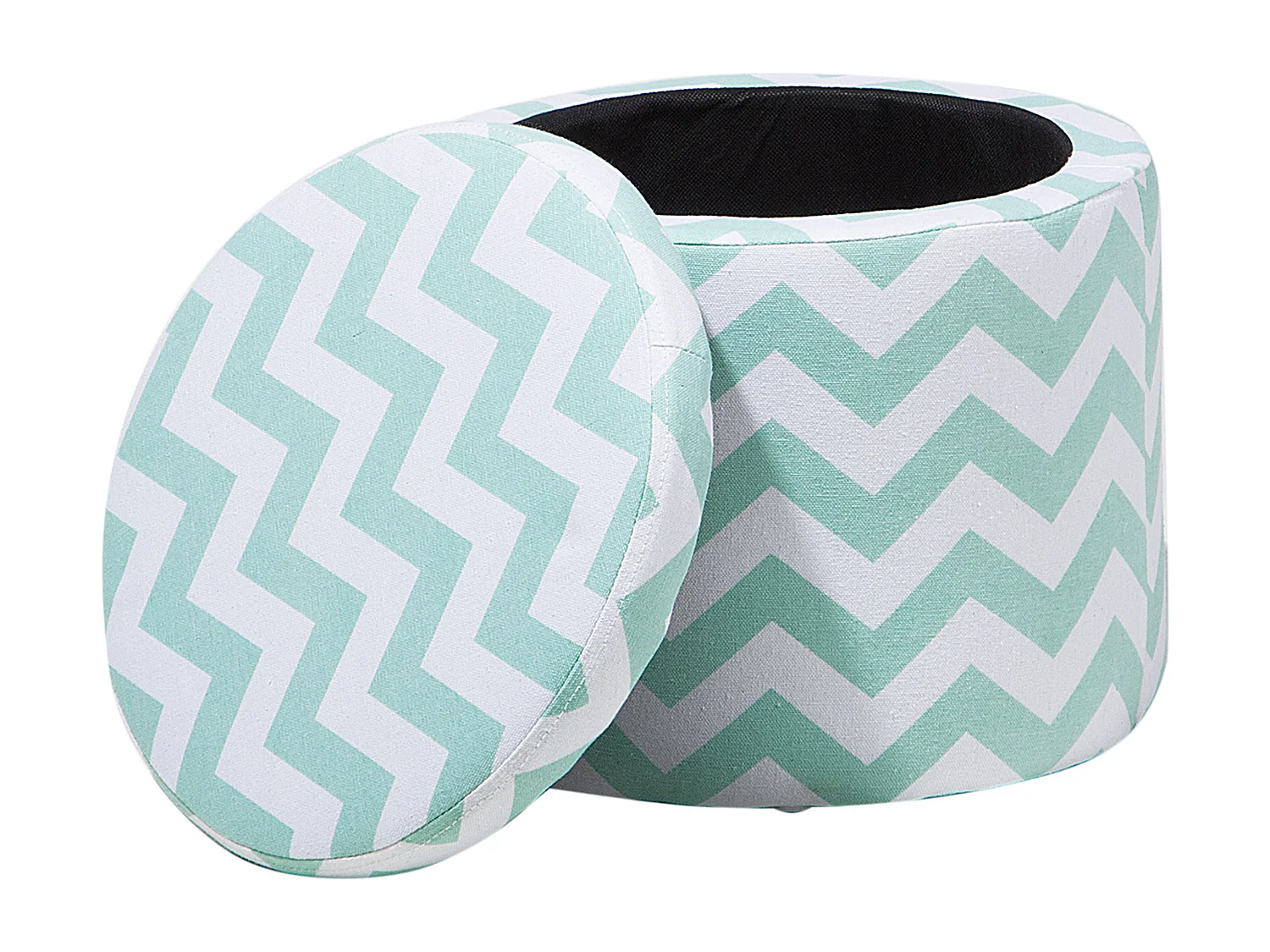 Pufe com arrumação TUNICA Algodão Verde menta 35 cm 35 cm 30 cm