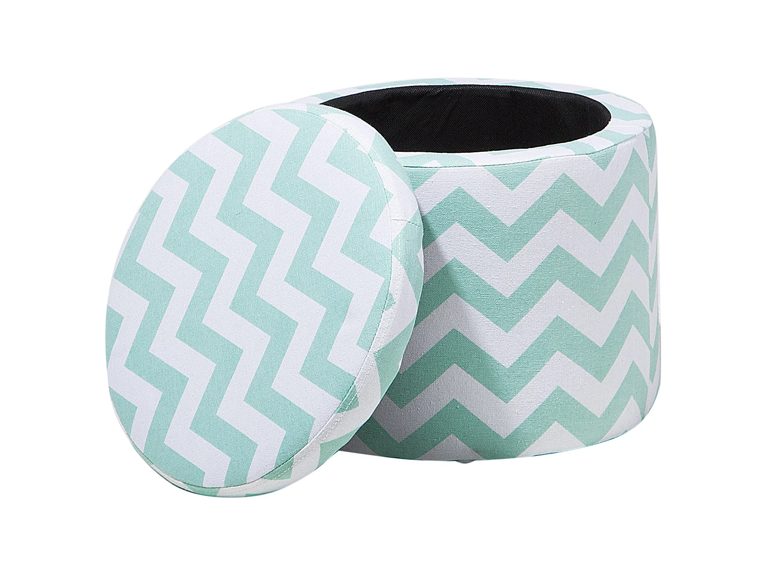 Pouf de rangement TUNICA Coton Vert menthe 35 cm 35 cm 30 cm