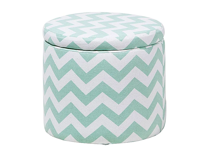 Puf con almacenaje TUNICA Algodón Verde menta 35 cm 35 cm 30 cm