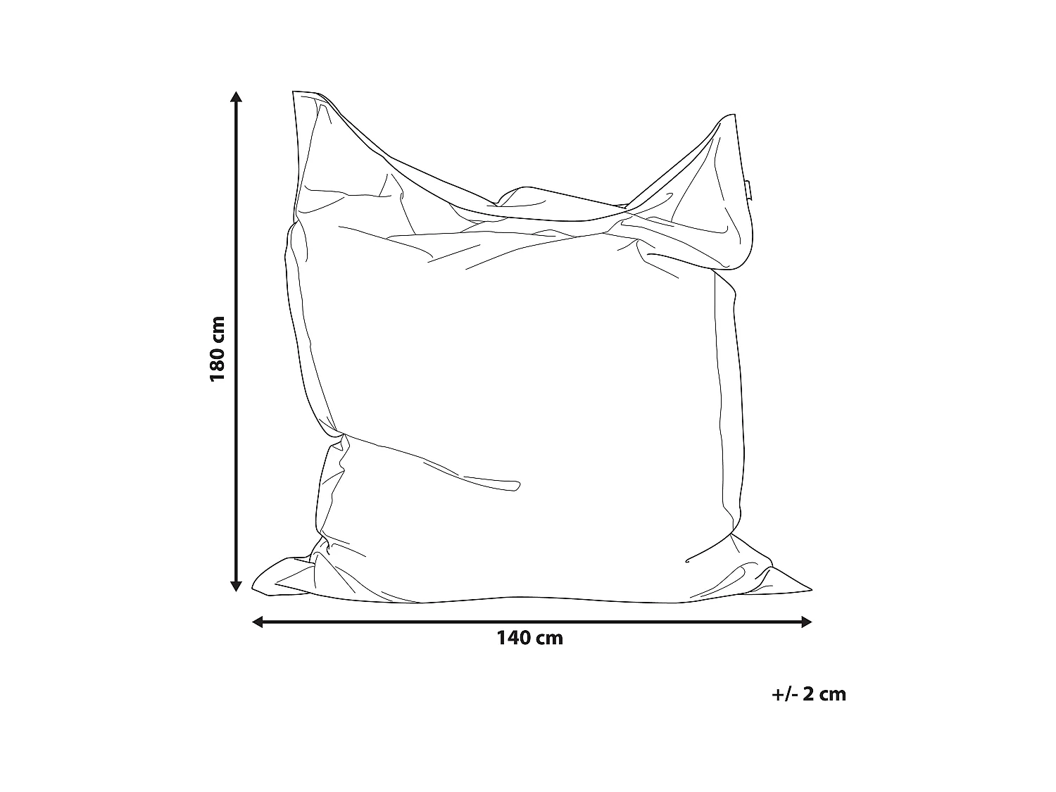 Puf cojín 300 L FUZZY 140 cm 180 cm Rojo