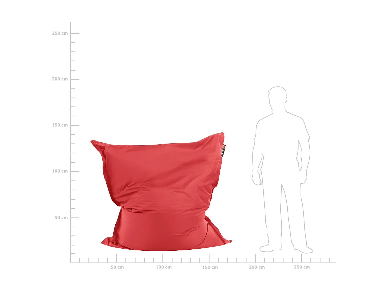 Praktisches, lustiges Sitzkissen Polsterbezug EPS Kugel 140x180 cm rot Fuzzy