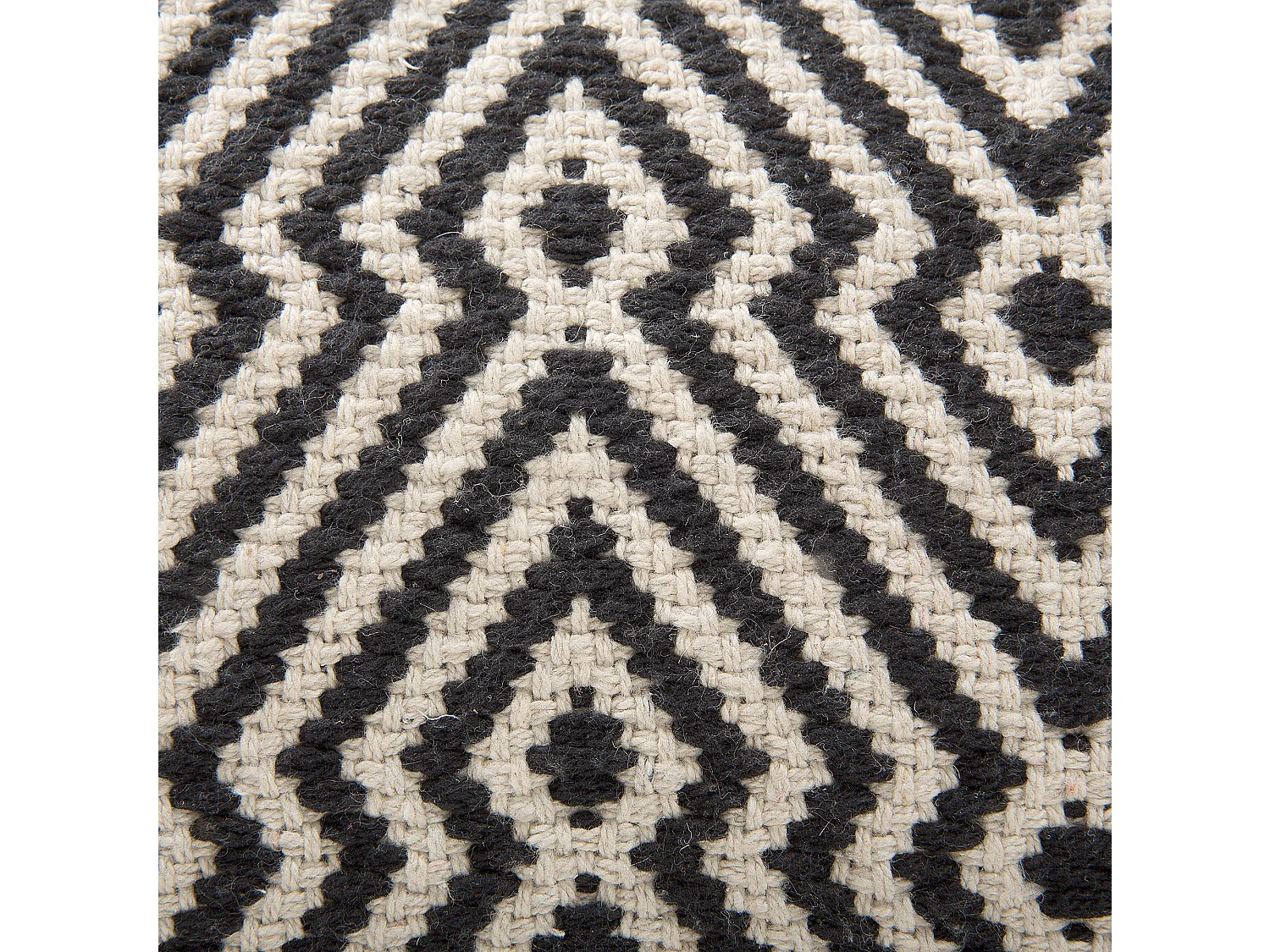 Poef MUKKI Katoen Zwart/wit 50 cm 50 cm 30 cm