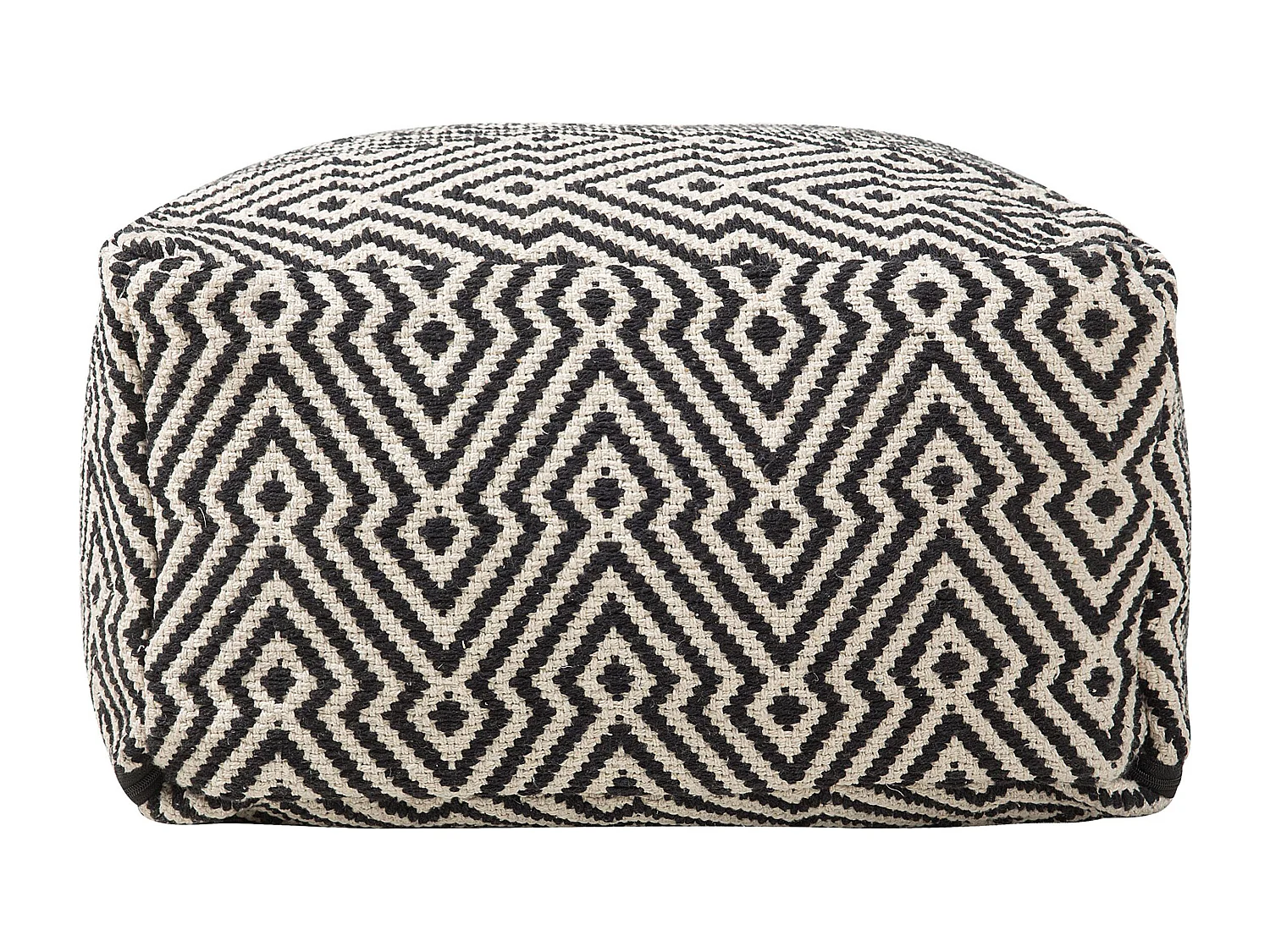 Pouf Sitzpouf Sitzhocker in schwarz-weißem Muster Baumwolle Mukki