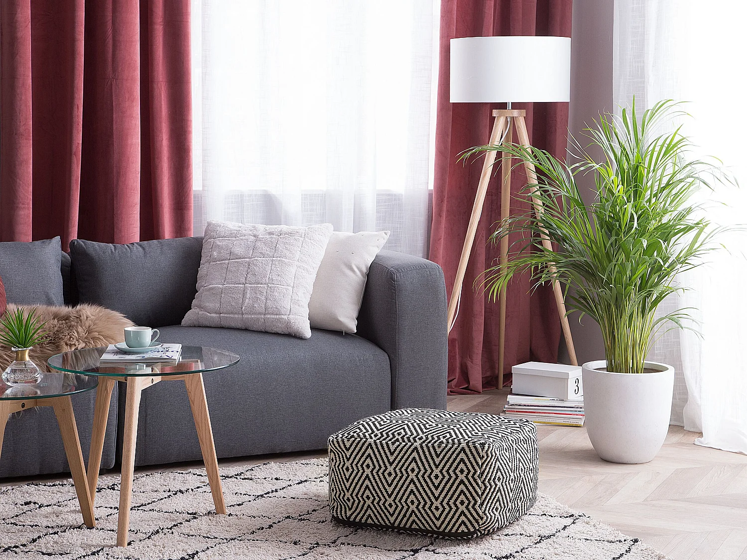 Pouf MUKKI Coton Noir/blanc