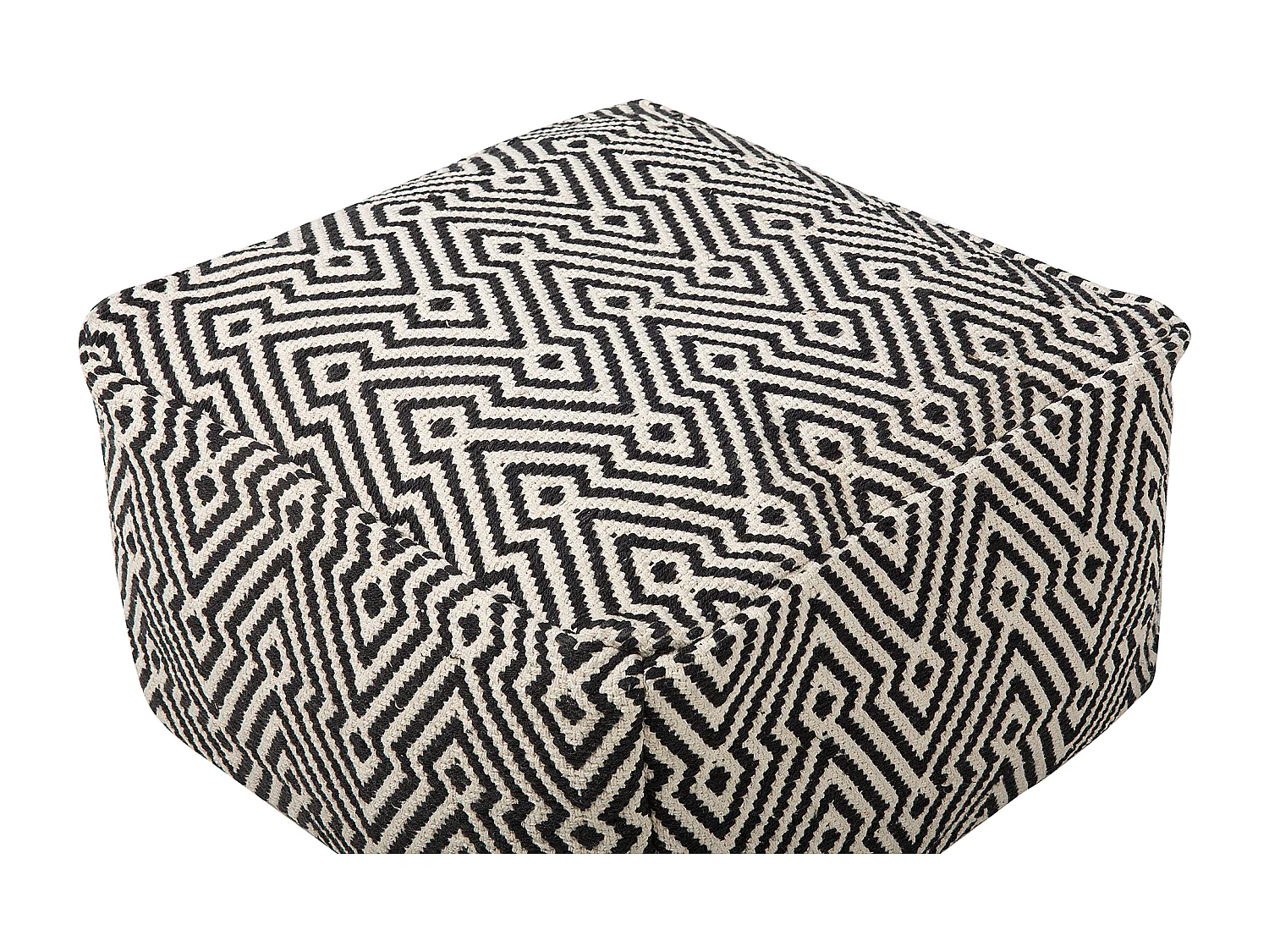 Pufe MUKKI Algodão Preto/Branco 50 cm 50 cm 30 cm