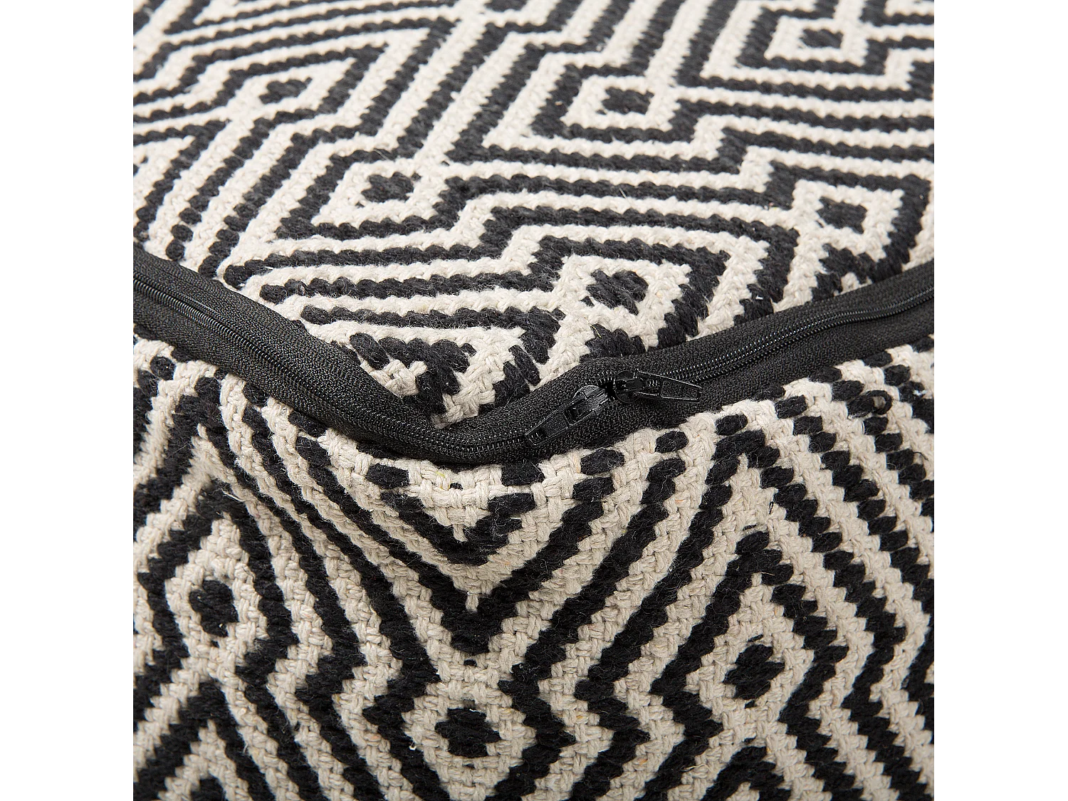 Pufe MUKKI Algodão Preto/Branco 50 cm 50 cm 30 cm