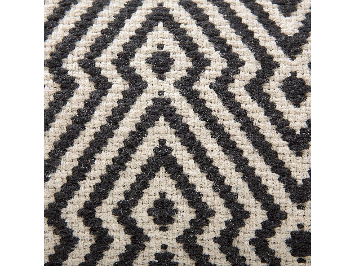 Pufe MUKKI Algodão Preto/Branco 50 cm 50 cm 30 cm