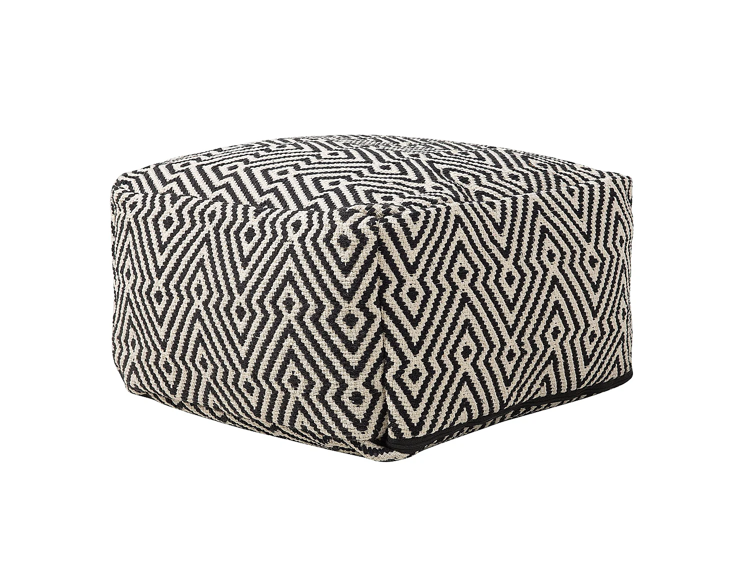 Pouf MUKKI Baumwolle Schwarz / Weiss 50 cm 50 cm 30 cm