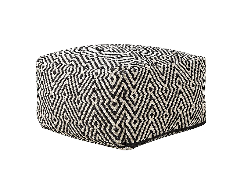 Pouf Sitzpouf Sitzhocker in schwarz-weißem Muster Baumwolle Mukki