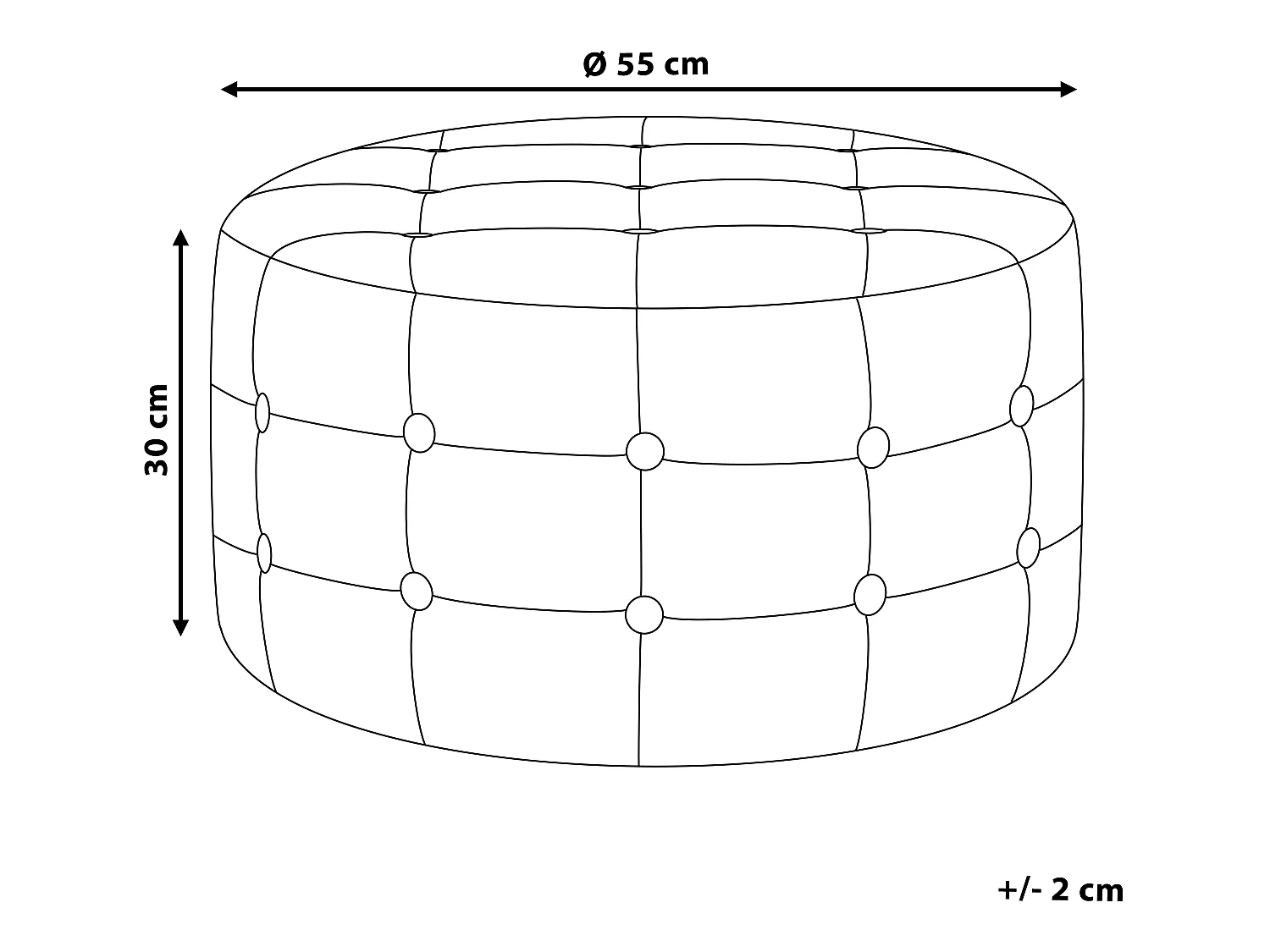 Puf TAMPA Terciopelo Arena 55 cm 55 cm 30 cm