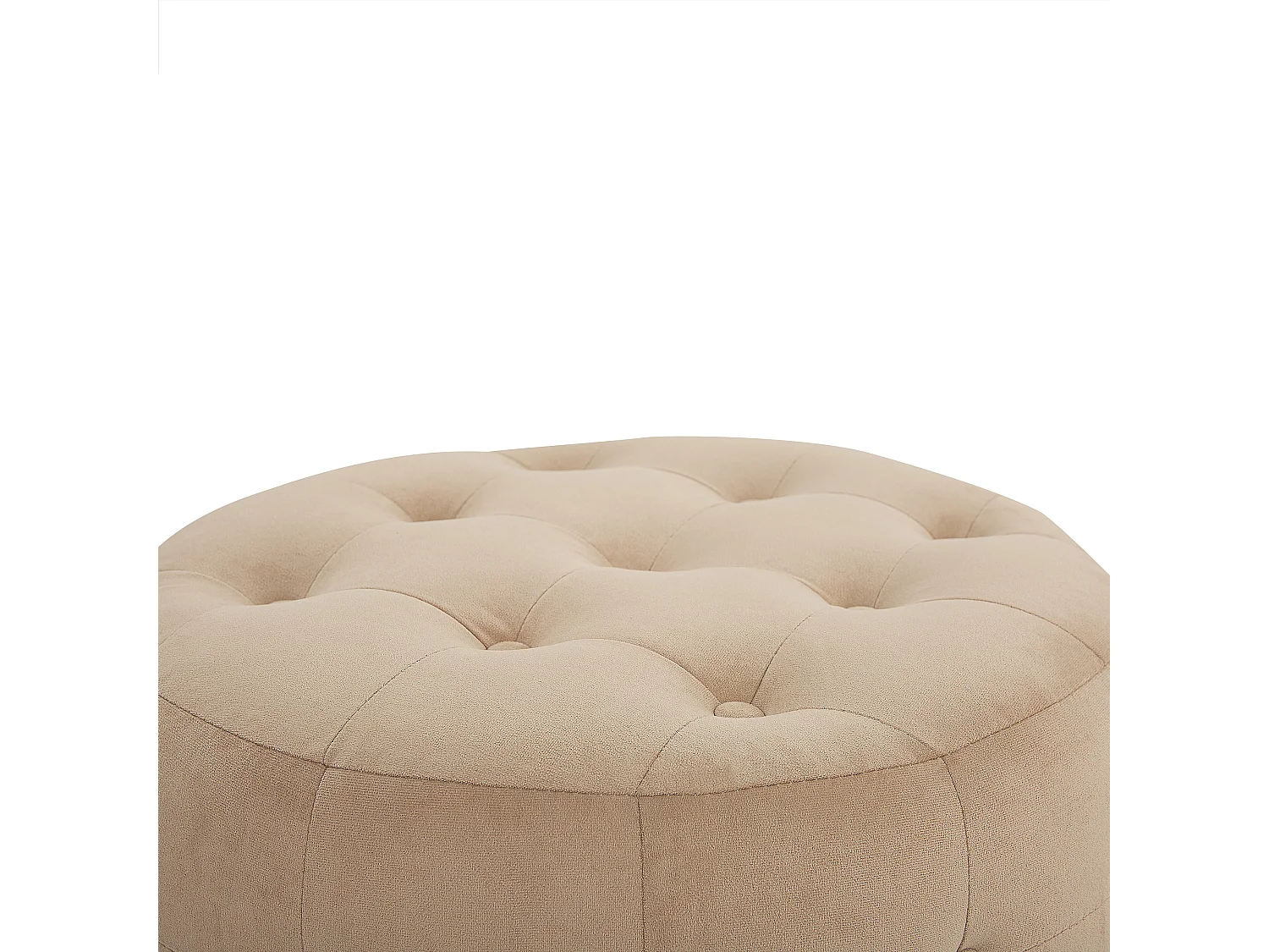 Pouf TAMPA Velours Beige sable 55 cm 55 cm 30 cm