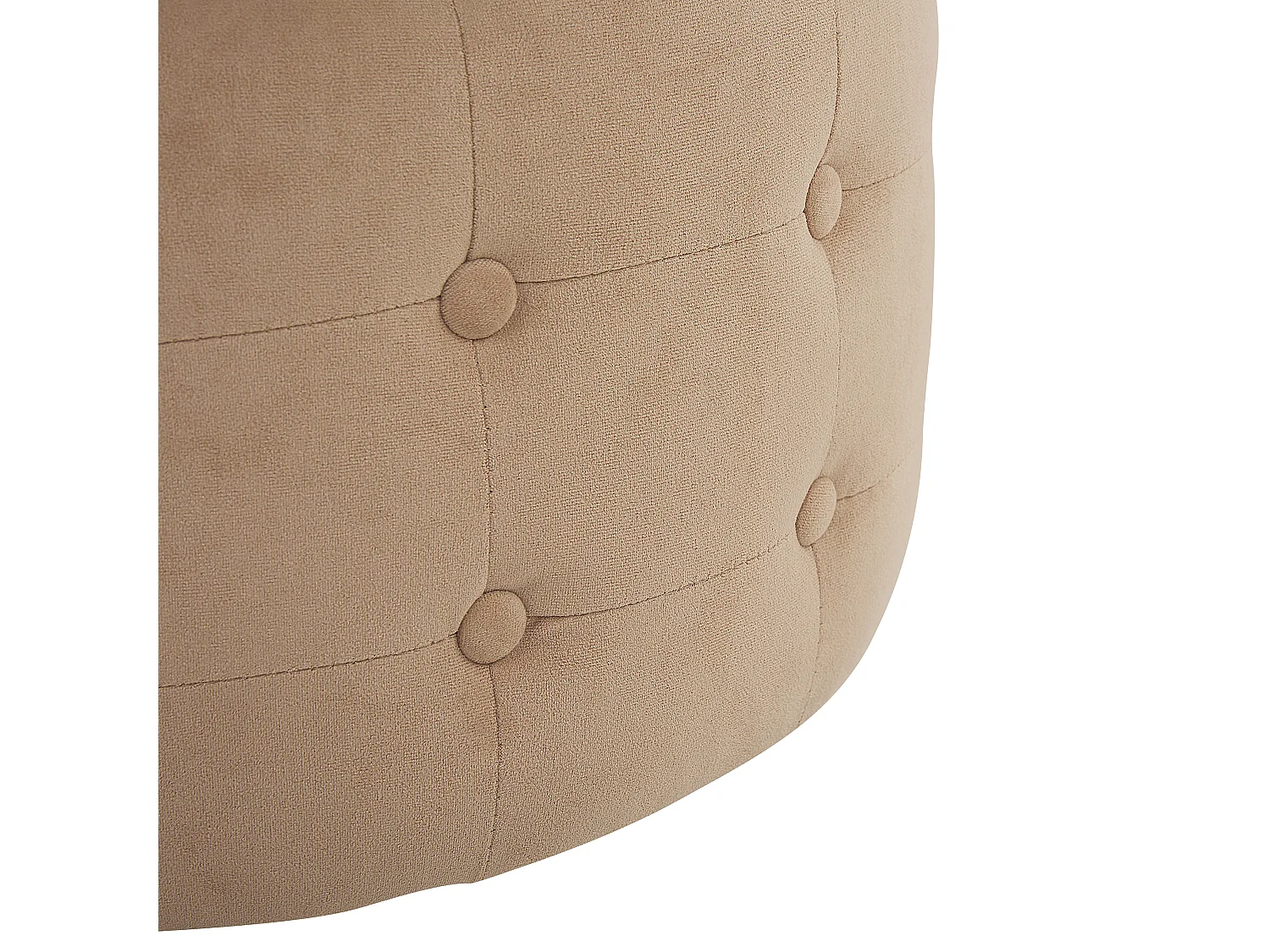 Pouf TAMPA Velours Beige sable 55 cm 55 cm 30 cm