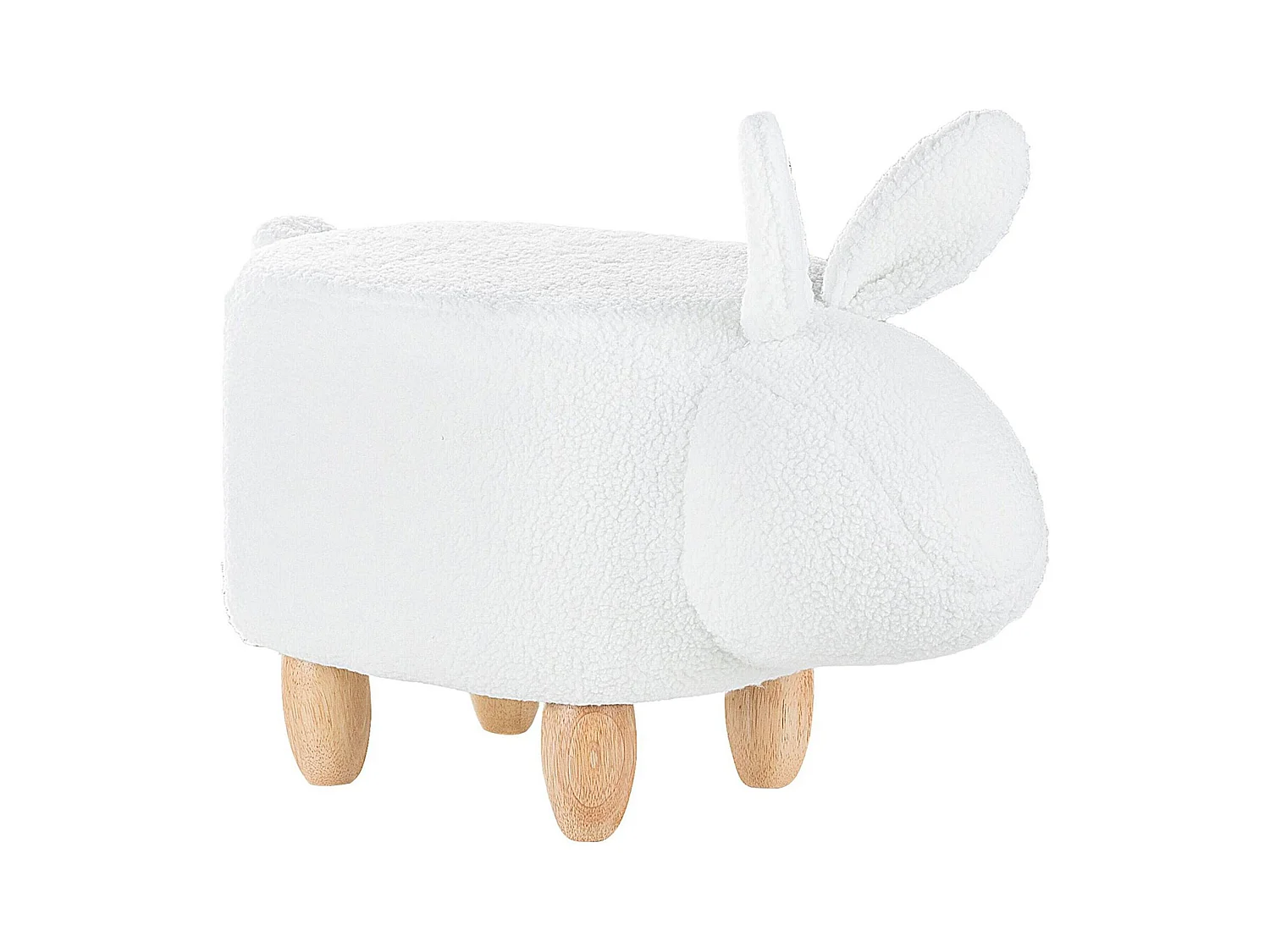Tabouret animal BUNNY Tissu Blanc cassé