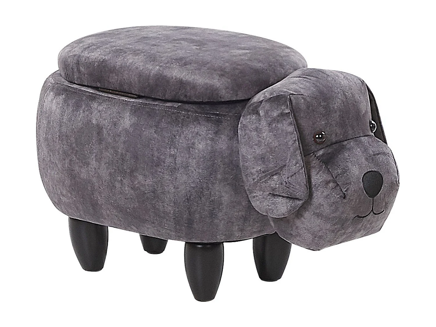 Pouf animaletto in velluto grigio DOGGY