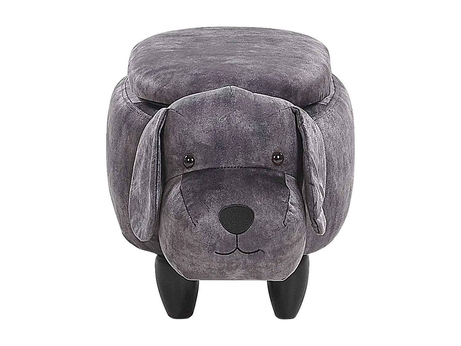 Pouf animaletto in velluto grigio DOGGY