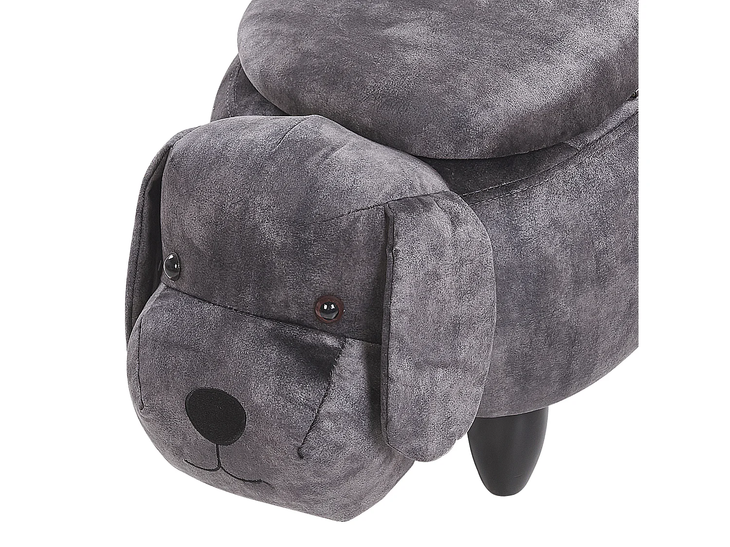 Pouf animaletto in velluto grigio DOGGY