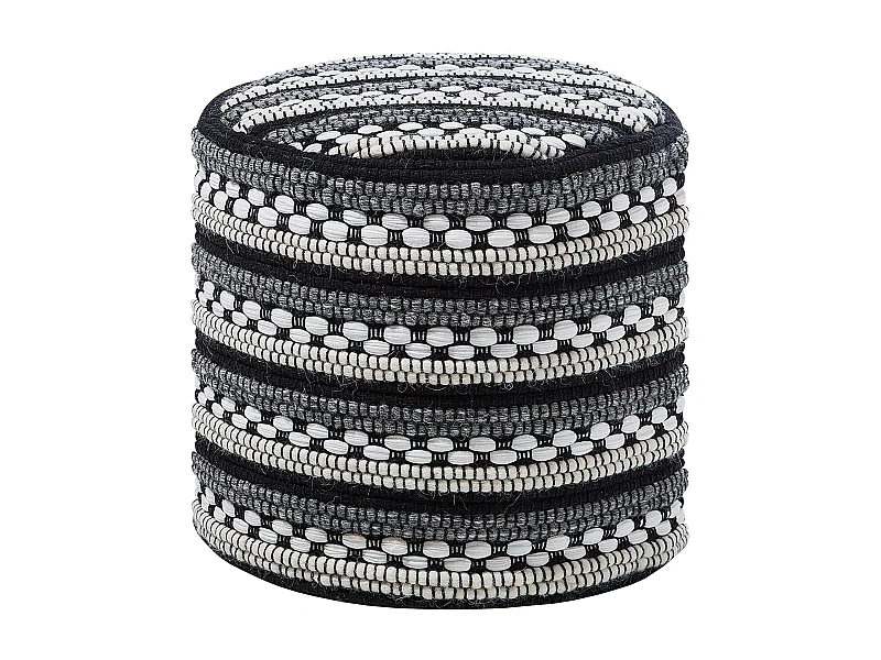 Puf GUNTUR Lana Negro/Blanco 41 cm 41 cm 41 cm