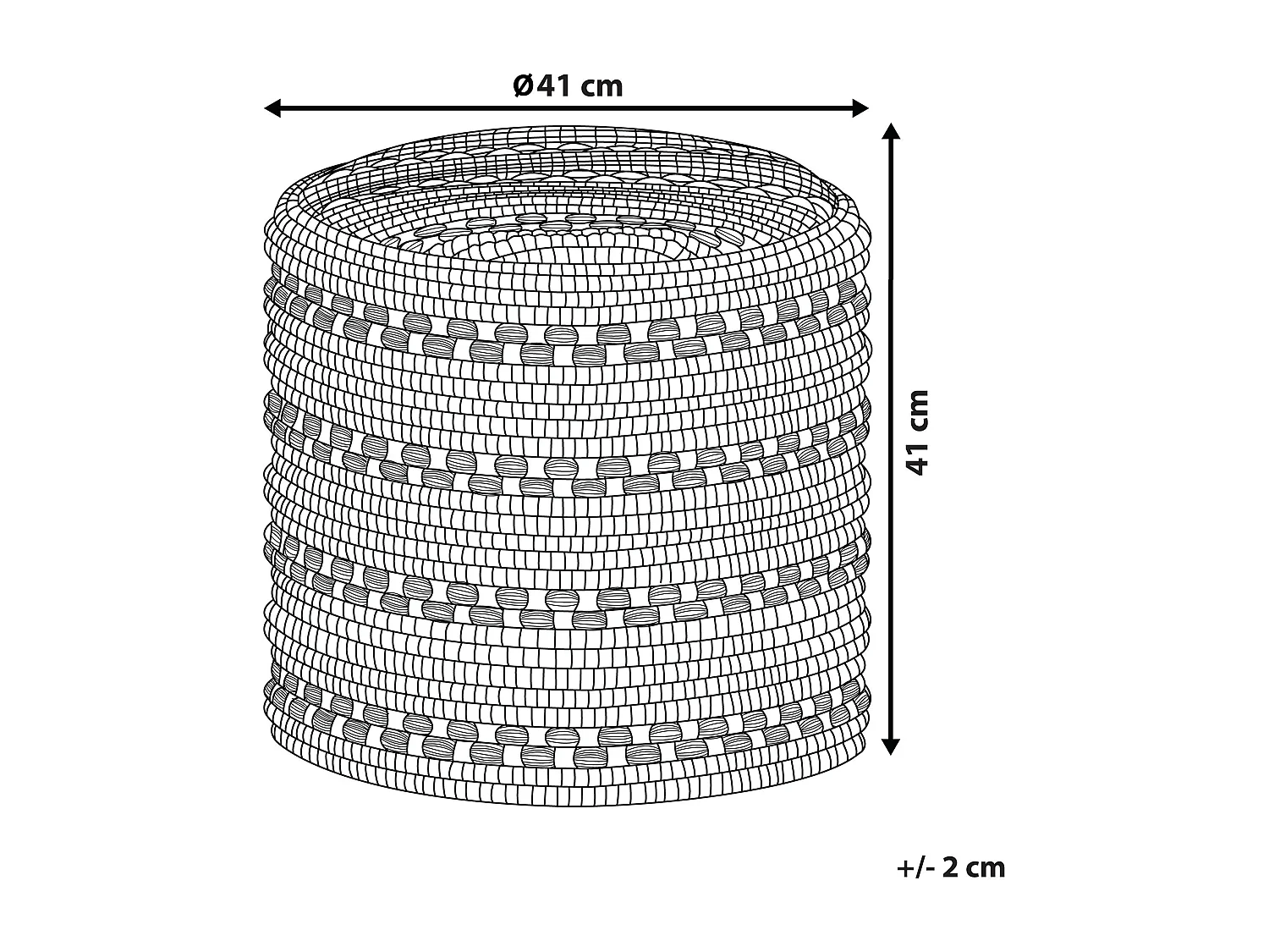 Pouf GUNTUR Laine Noir/blanc