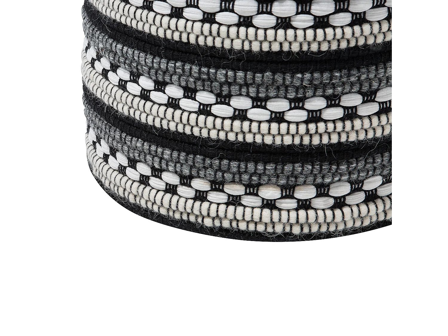 Pouf GUNTUR Laine Noir/blanc