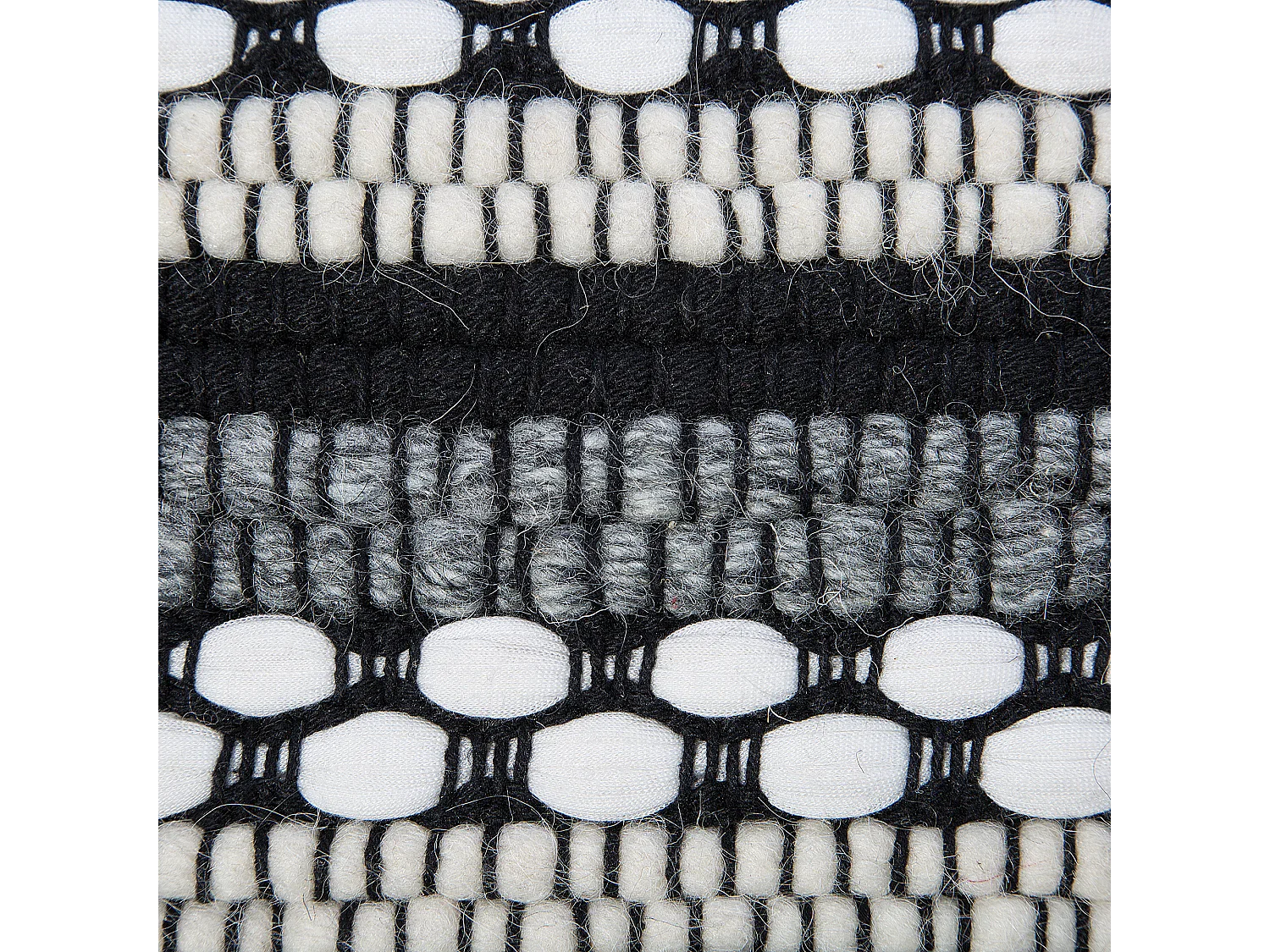 Pouf GUNTUR Laine Noir/blanc