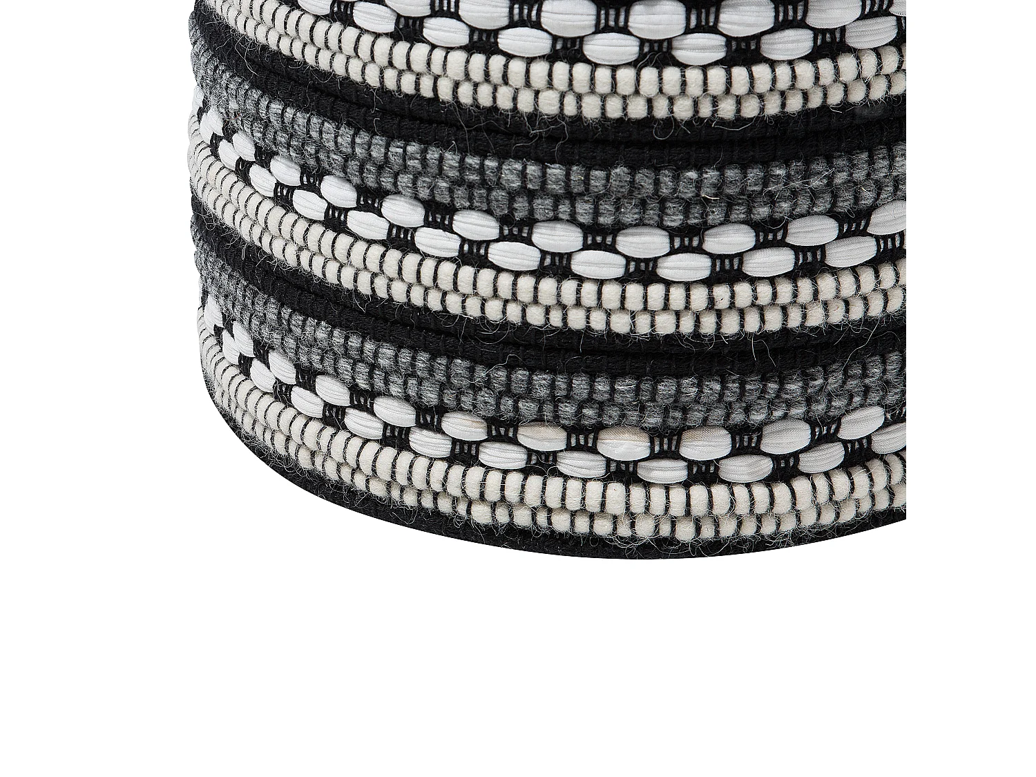 Pouf Sitzpouf Fußablage weiß schwarz boho Guntur