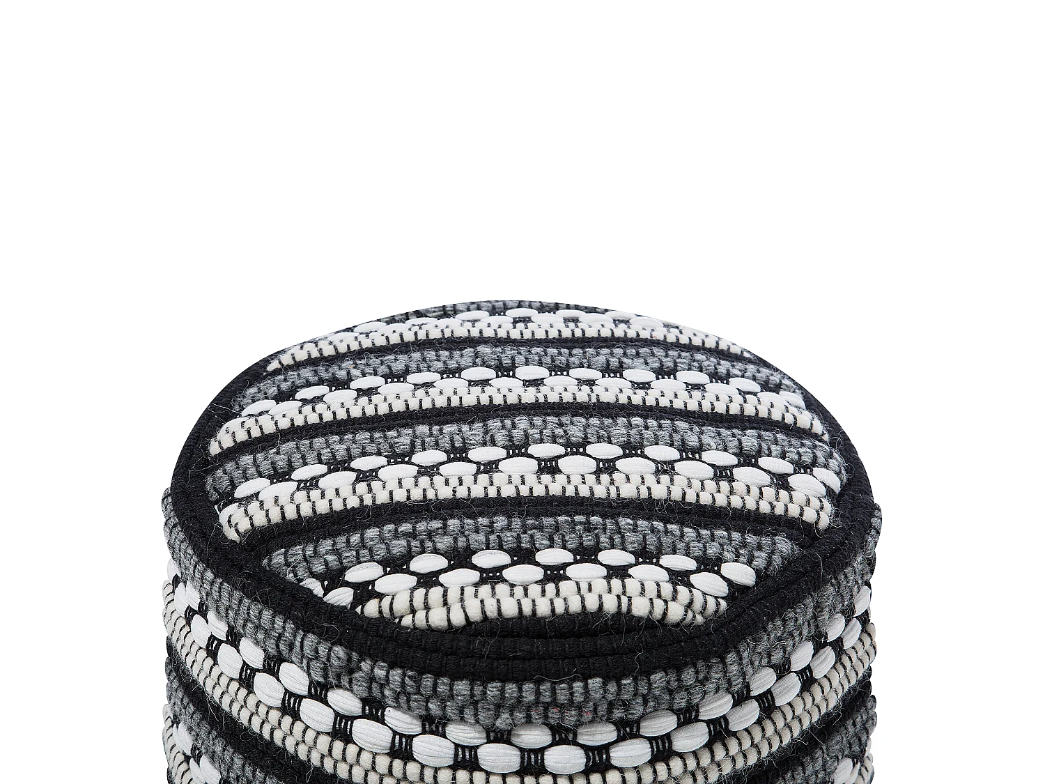 Pouf Sitzpouf Fußablage weiß schwarz boho Guntur