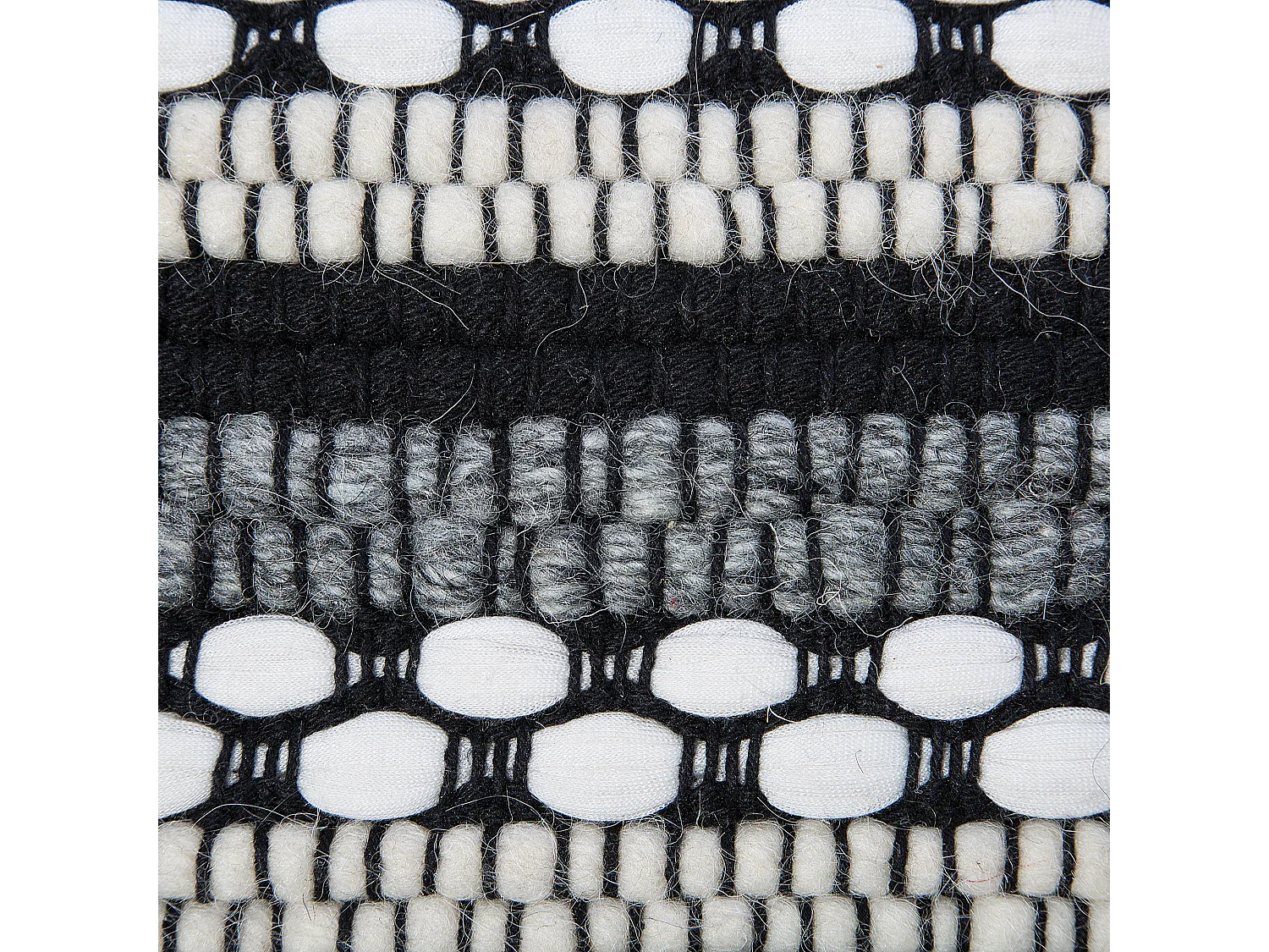 Poef GUNTUR Wol Zwart/wit 41 cm 41 cm 41 cm