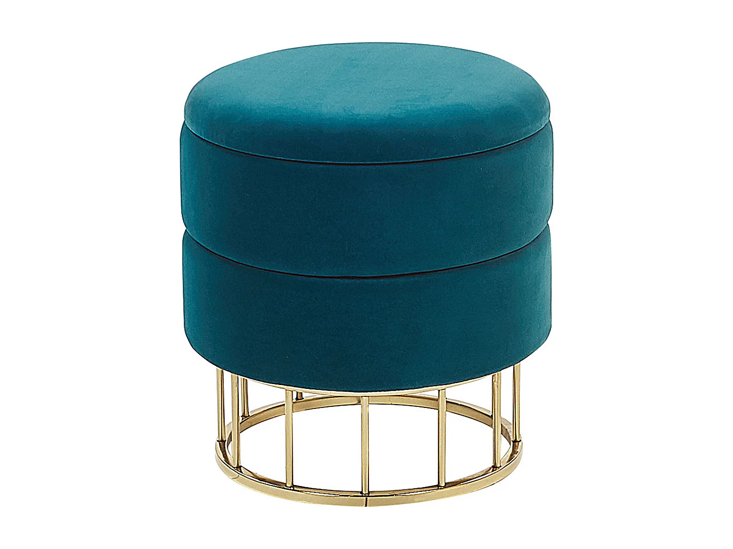 Pouf de rangement ELGIN Velours Bleu paon