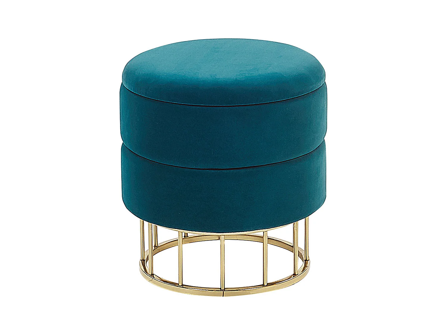 Poef met opbergruimte ELGIN Fluweel Blauwgroen 37 cm 37 cm 42 cm