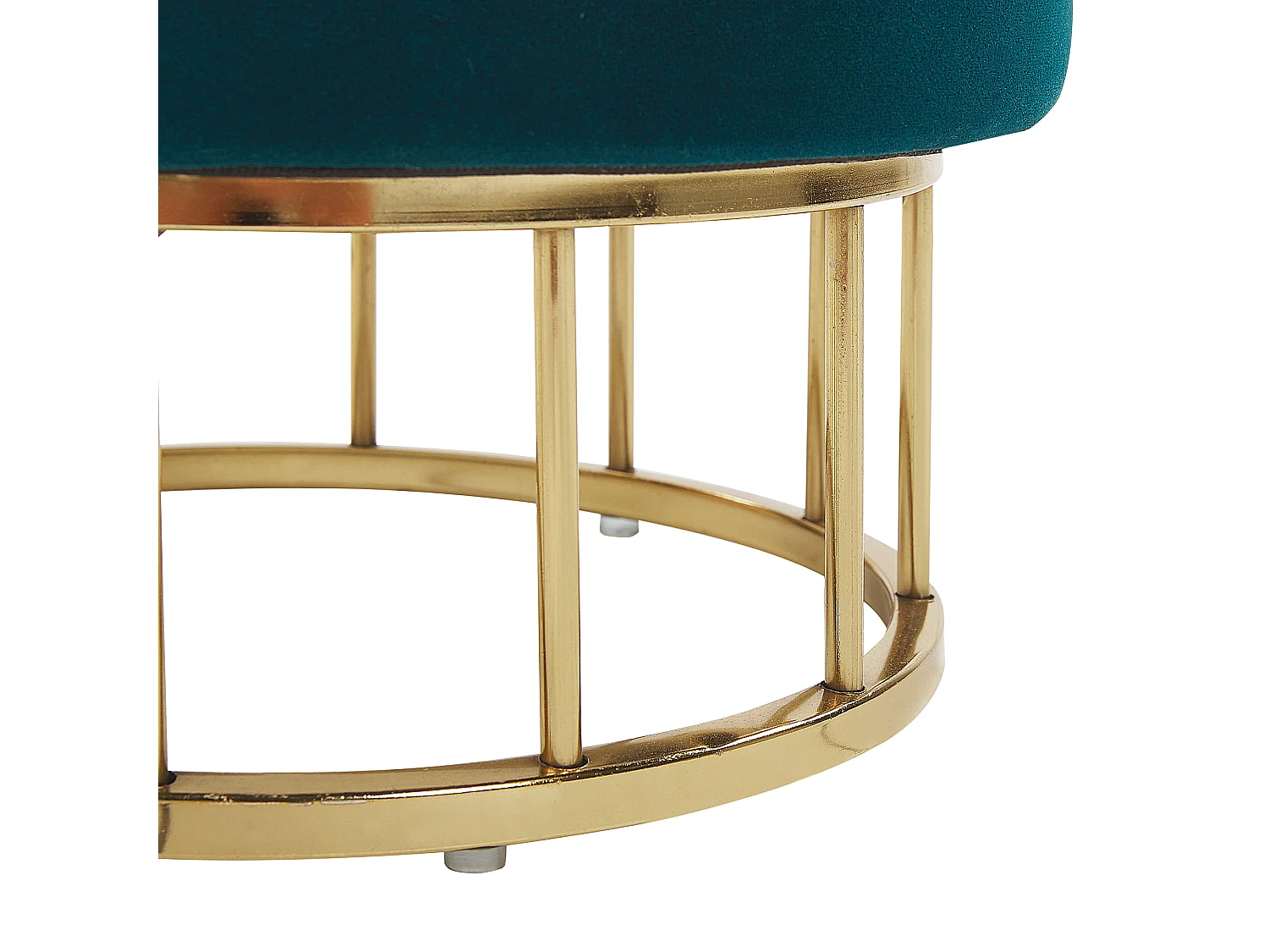 Pouf de rangement ELGIN Velours Bleu paon