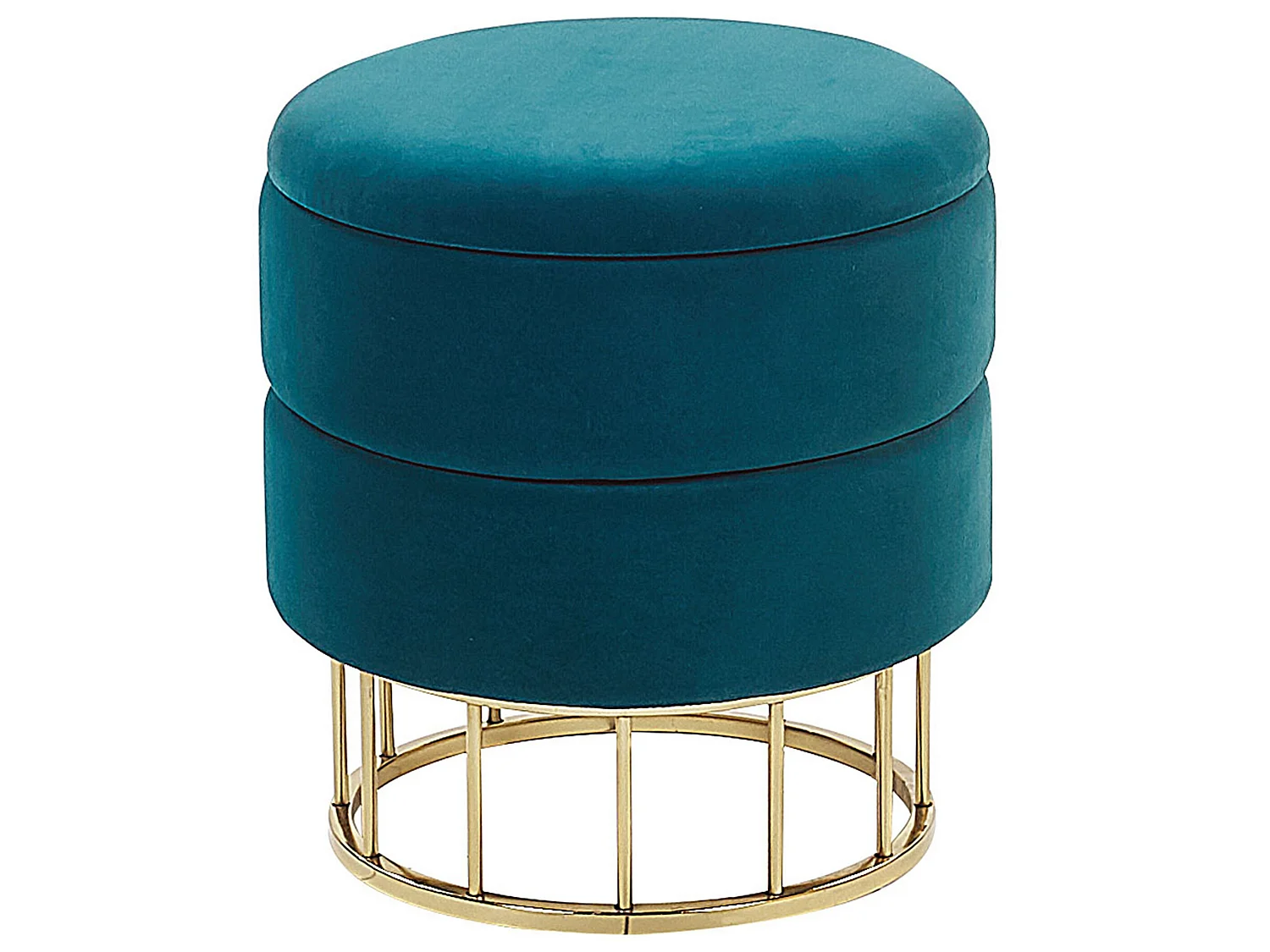 Puf con almacenaje ELGIN Terciopelo Verde azulado 37 cm 37 cm 42 cm